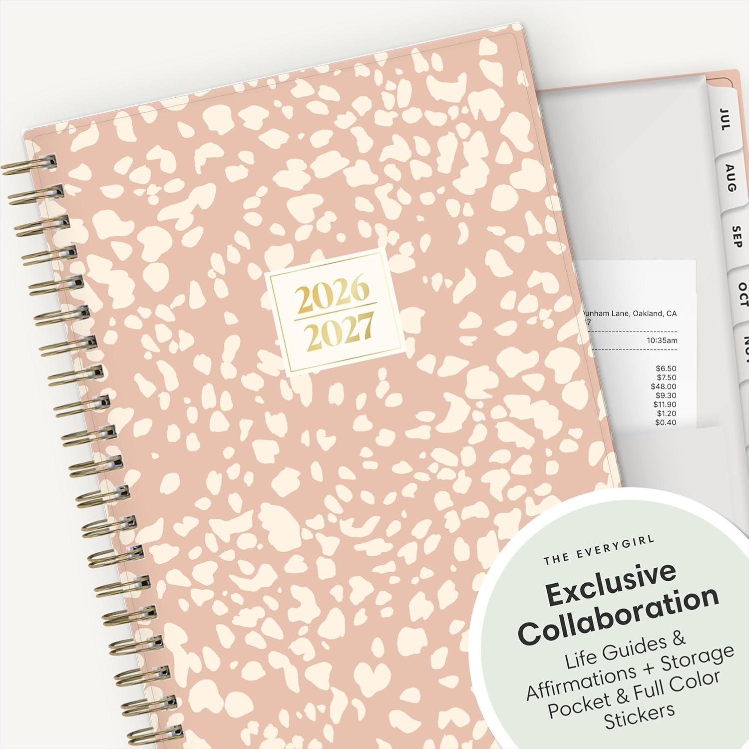 imageBlue Sky The Everygirl 20262027 Weekly and Monthly Academic Year Planner Calendar July 2026 June 2027 5 x 8 Flexible Cover Wirebound Laminated Tabs Storage Pocket Includes Stickers Bengala Desert RoseBengala Desert Rose 20262027