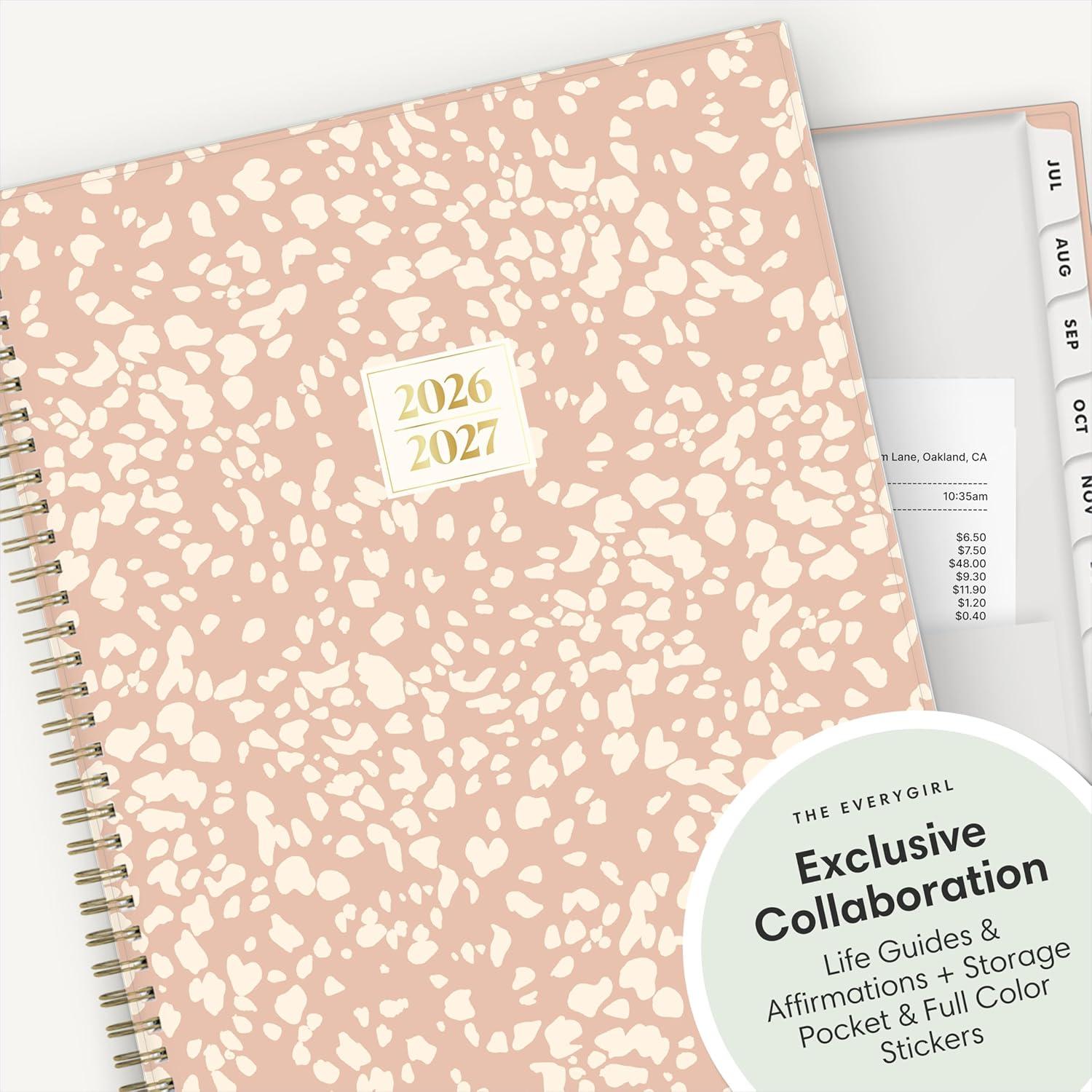 imageBlue Sky The Everygirl 20262027 Weekly and Monthly Academic Year Planner Calendar July 2026 June 2027 5 x 8 Flexible Cover Wirebound Laminated Tabs Storage Pocket Includes Stickers Bengala Desert RoseBengala Desert Rose 20262027
