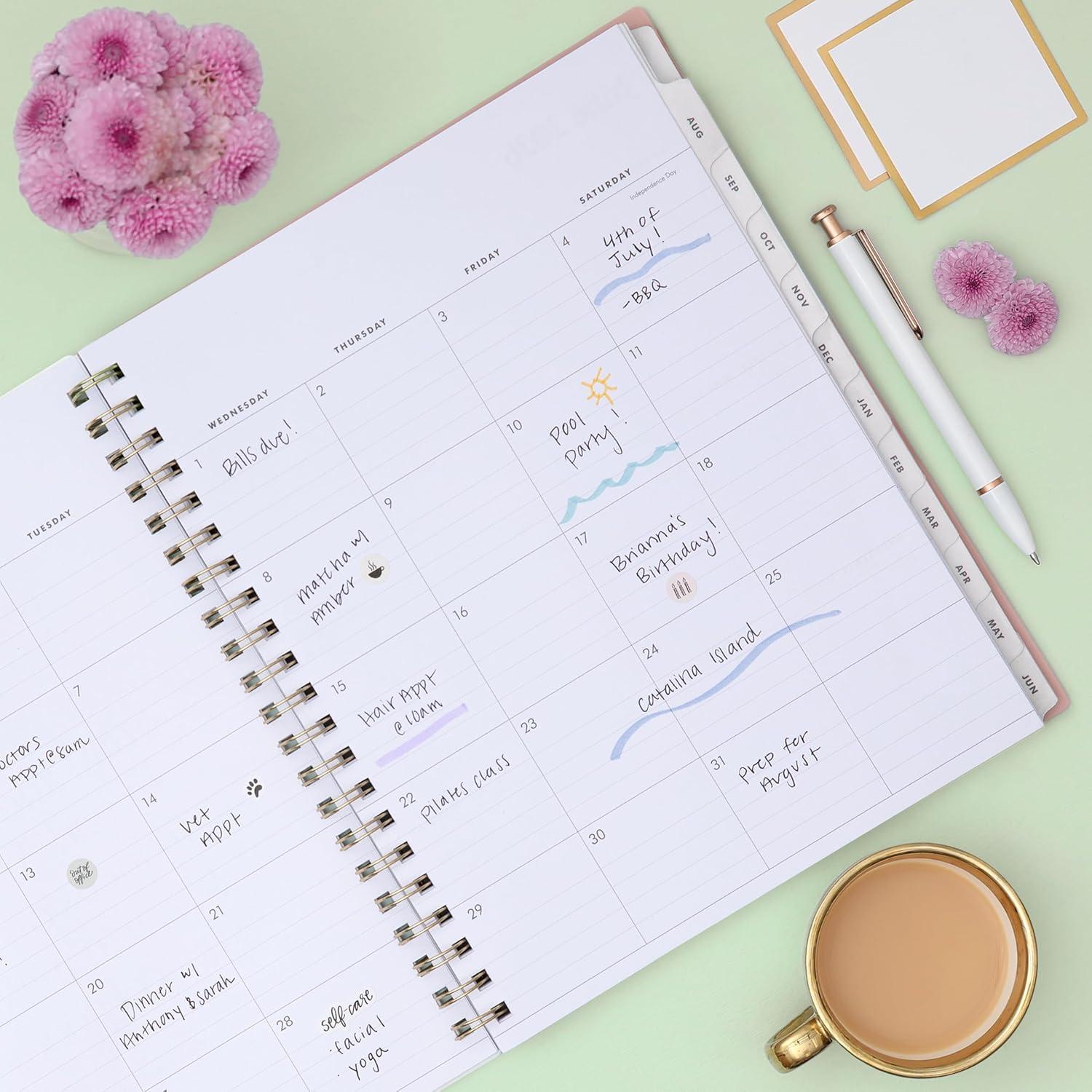 imageBlue Sky The Everygirl 20262027 Weekly and Monthly Academic Year Planner Calendar July 2026 June 2027 5 x 8 Flexible Cover Wirebound Laminated Tabs Storage Pocket Includes Stickers Bengala Desert RoseBengala Desert Rose 20262027