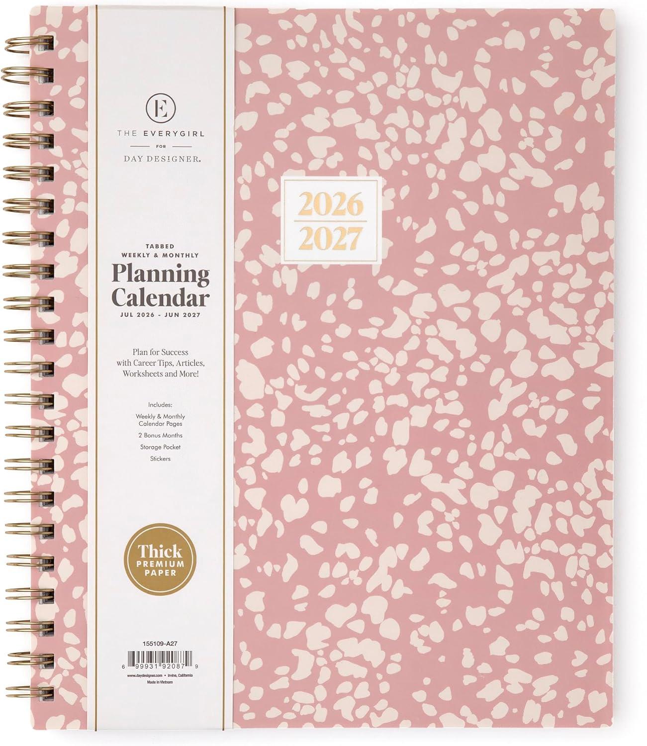 imageBlue Sky The Everygirl 20262027 Weekly and Monthly Academic Year Planner Calendar July 2026 June 2027 5 x 8 Flexible Cover Wirebound Laminated Tabs Storage Pocket Includes Stickers Bengala Desert RoseBengala Desert Rose 20262027