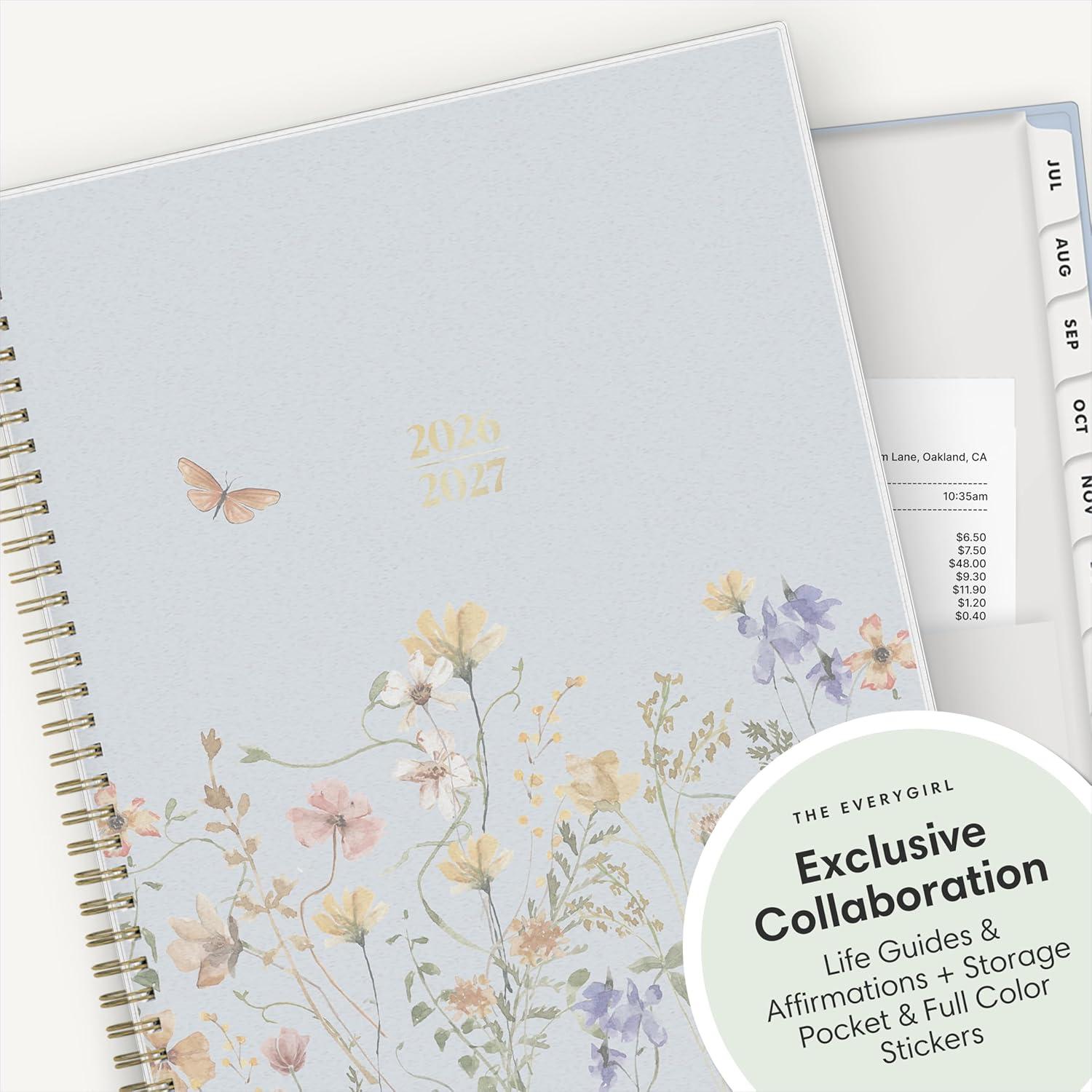 imageBlue Sky The Everygirl 20262027 Weekly and Monthly Academic Year Planner Calendar July 2026 June 2027 5 x 8 Flexible Cover Wirebound Laminated Tabs Storage Pocket Includes Stickers Stratford CoastalStratford Coastal 20262027