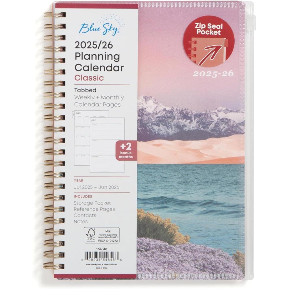 imageBlue Sky 20262027 Weekly and Monthly Academic Year Planner Calendar July 2026 June 2027 5 x 8 Flexible Cover With Zip Pouch Wirebound Storage Pocket Enough to BelieveEnough to Believe 20252026