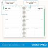 Blue Sky 2026-2027 Weekly and Monthly Academic Year Planner Calendar, July 2026 – June 2027, 5″ x 8″, Flexible Cover, Wirebound, Laminated Tabs, Laurel(Laurel- 2025/2026)