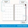 Blue Sky 2026-2027 Weekly and Monthly Academic Year Planner Calendar, July 2026 – June 2027, 5.875″ x 8.625″, Flexible Pocket Cover, Wirebound, Laminated Tabs, Includes Extra 30 Sheets of Notes, Dark Peonies(Dark Peonies- 2026/2027)