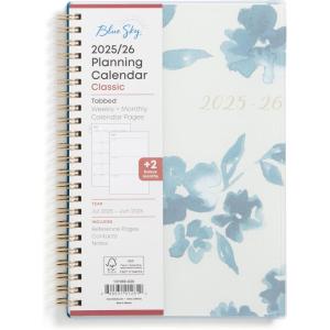 Blue Sky 2026-2027 Weekly and Monthly Academic Year Planner Calendar, July 2026 – June 2027, 5″ x 8″, Flexible Cover, Wirebound, Laminated Tabs, Bakah Blue(Bakah Blue- 2025/2026)