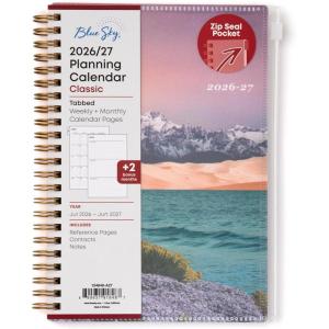 Blue Sky 2026-2027 Weekly and Monthly Academic Year Planner Calendar, July 2026 – June 2027, 5″ x 8″, Flexible Cover With Zip Pouch, Wirebound, Storage Pocket, Enough to Believe(Enough to Believe- 2026/2027)