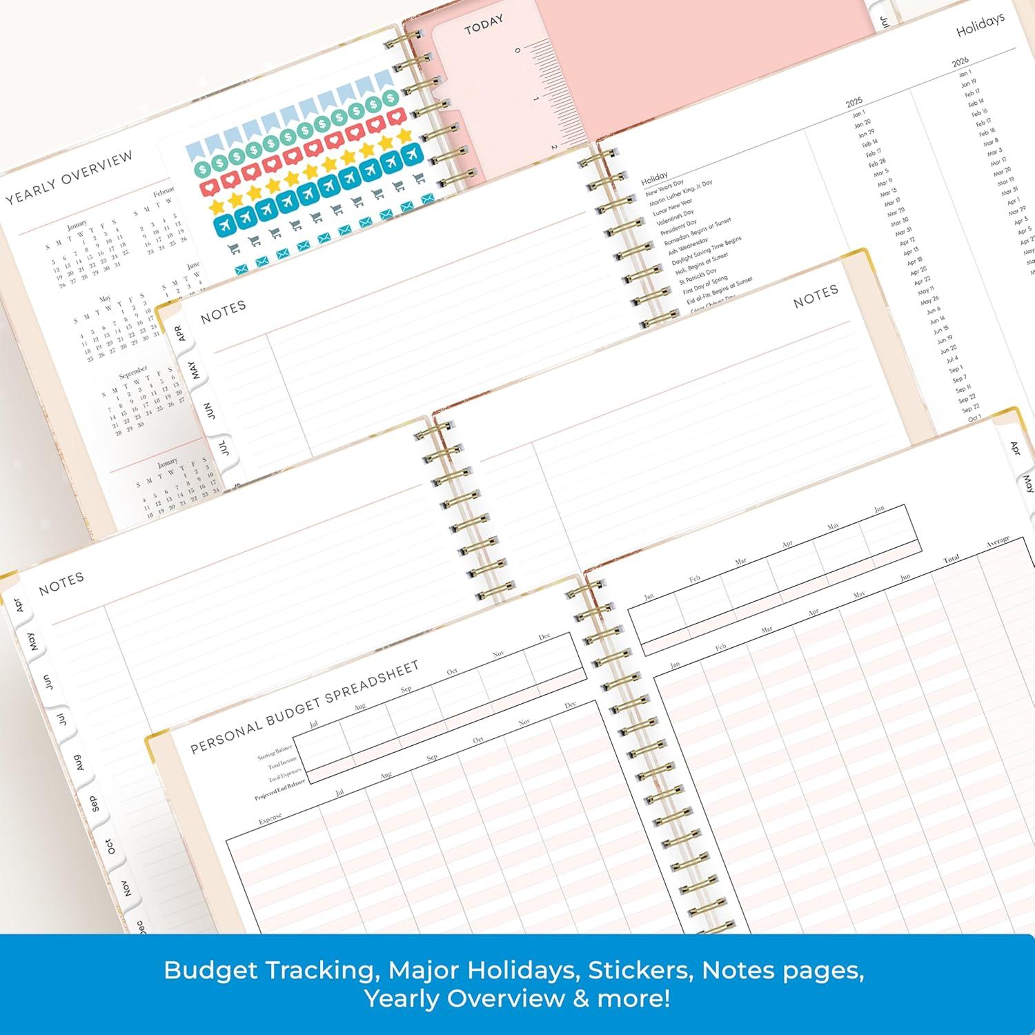 imageBlue Sky 15 Month 20262027 Weekly and Monthly Academic Year Planner Calendar April 2026 June 2027 85 x 11 Hard Cover Wirebound Laminated Tabs Storage Pocket Includes Snapin Ruler wSticky Notes amp Sticker Sheet Londonberry WhiteHenri 20252026