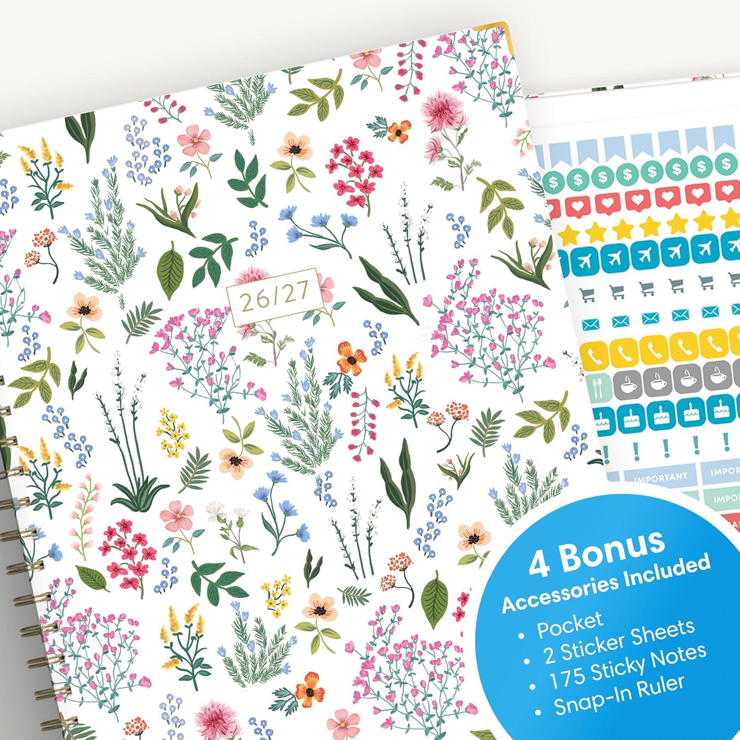 imageBlue Sky 15 Month 20262027 Weekly and Monthly Academic Year Planner Calendar April 2026 June 2027 85 x 11 Hard Cover Wirebound Laminated Tabs Storage Pocket Includes Snapin Ruler wSticky Notes amp Sticker Sheet Londonberry WhiteLondonberry 20262027