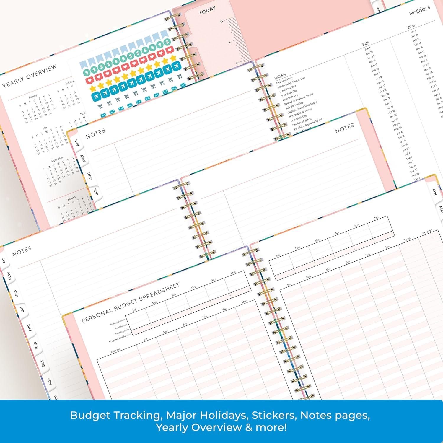 imageBlue Sky 15 Month 20262027 Weekly and Monthly Academic Year Planner Calendar April 2026 June 2027 85 x 11 Hard Cover Wirebound Laminated Tabs Storage Pocket Includes Snapin Ruler wSticky Notes amp Sticker Sheet Londonberry WhiteNerina 20252026