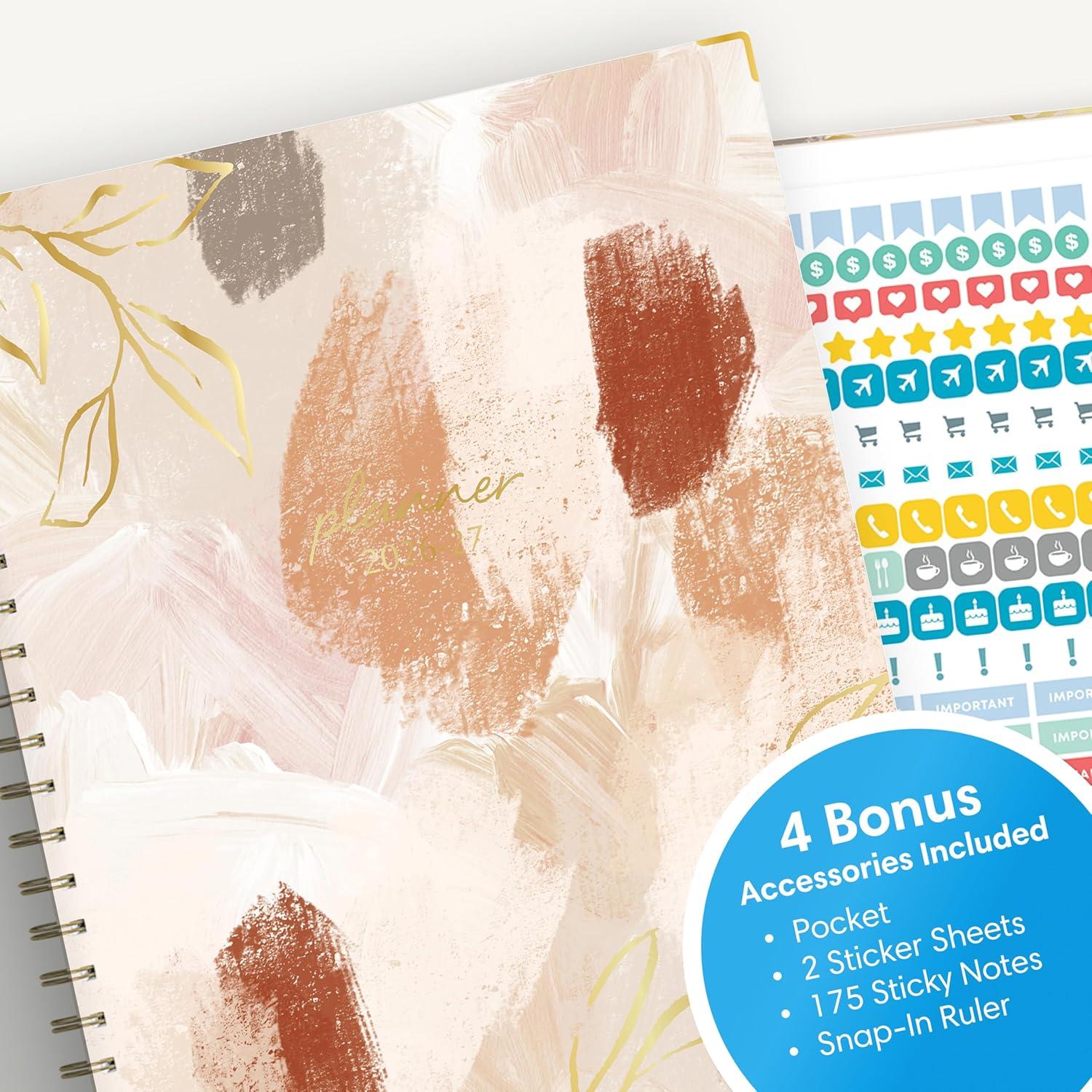 imageBlue Sky 15 Month 20262027 Weekly and Monthly Academic Year Planner Calendar April 2026 June 2027 85 x 11 Hard Cover Wirebound Laminated Tabs Storage Pocket Includes Snapin Ruler wSticky Notes amp Sticker Sheet Londonberry WhiteHenri 20262027