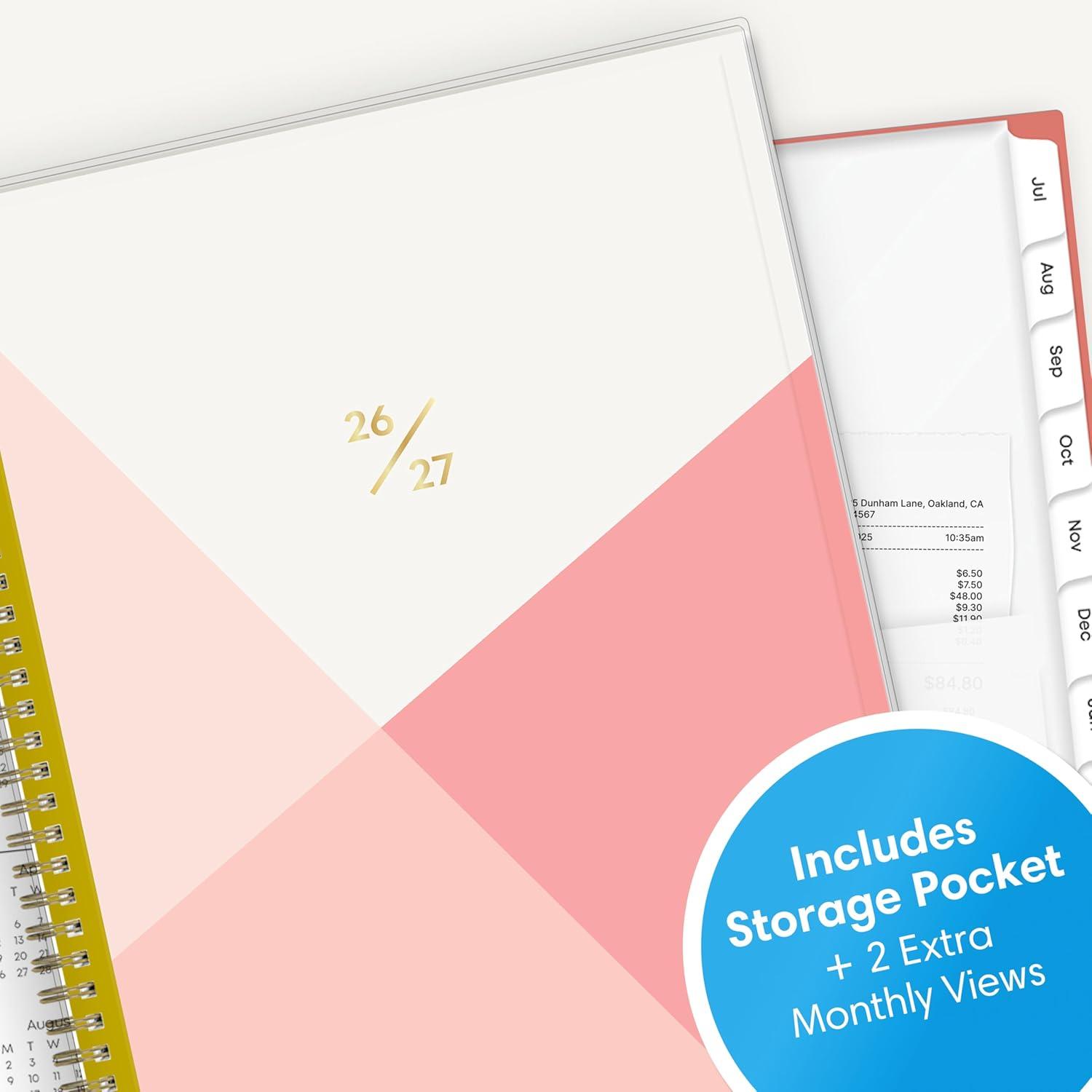 imageBlue Sky 20262027 Weekly and Monthly Academic Year Planner Calendar July 2026 June 2027 5 x 8 Clear Pocket Cover Wirebound Laminated Tabs Cali PinkCali Pink 20262027