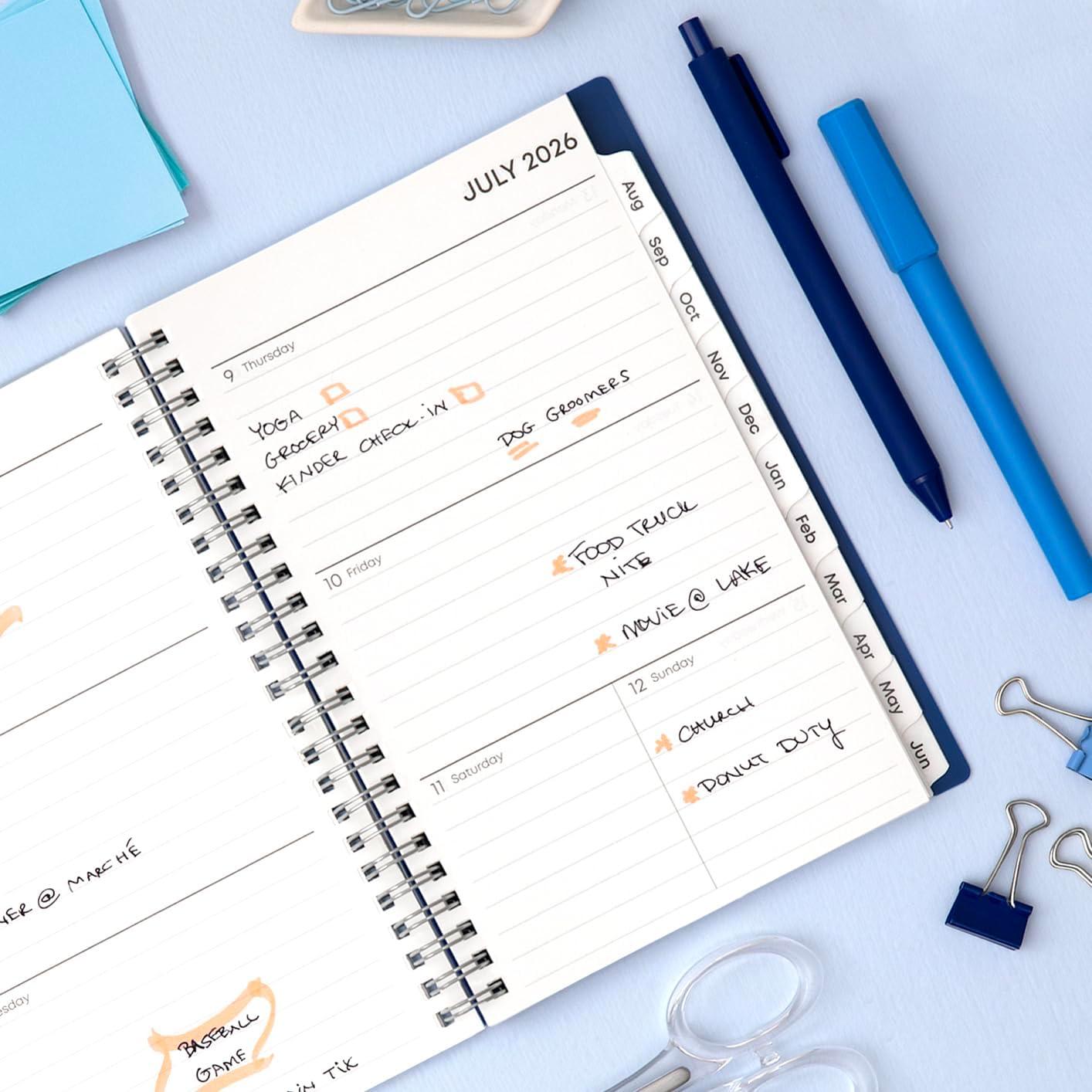 imageBlue Sky 20262027 Weekly and Monthly Academic Year Planner Calendar July 2026 June 2027 5 x 8 Flexible Cover Wirebound Laminated Tabs ChansonChanson 20262027