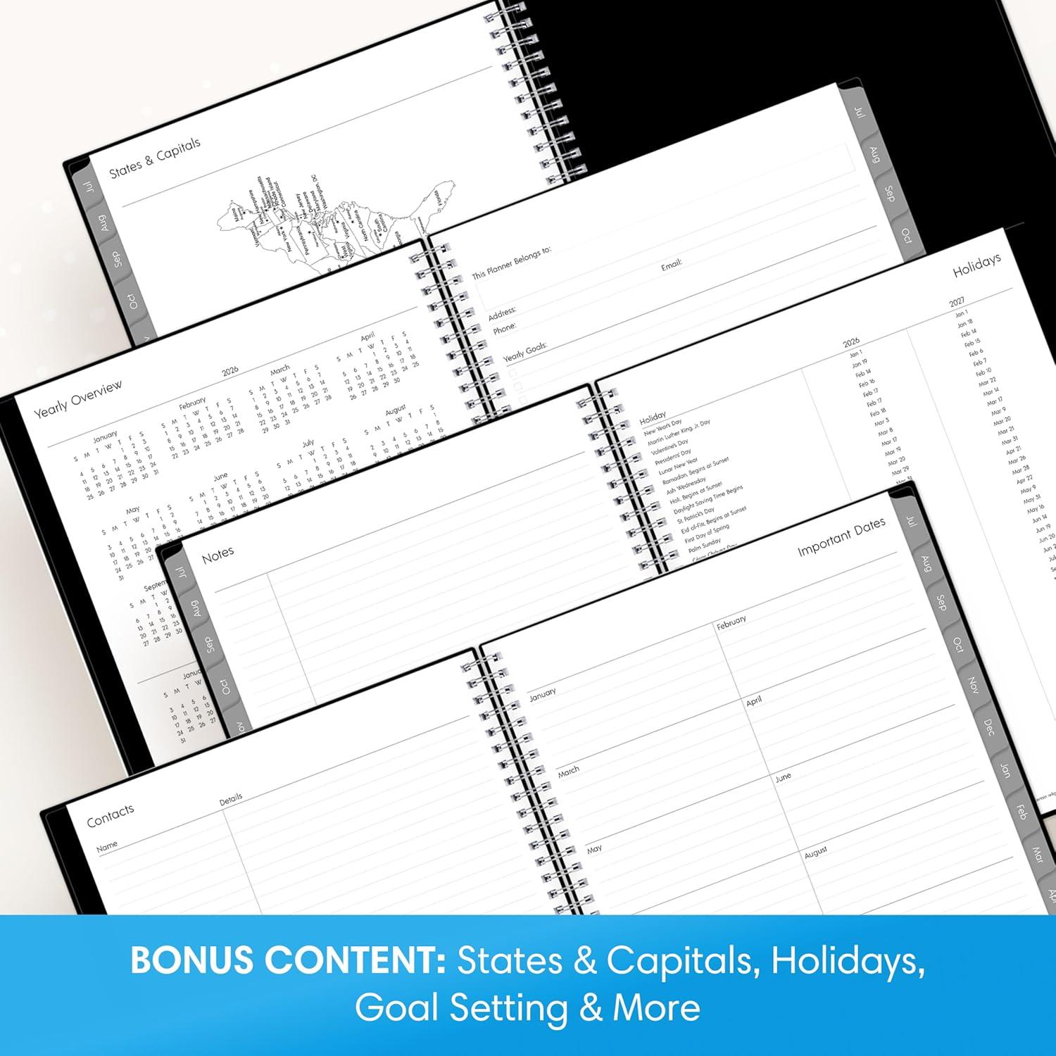 imageBlue Sky 20262027 Weekly and Monthly Academic Year Planner Calendar July 2026 June 2027 5 x 8 Flexible Cover Wirebound Laminated Tabs EnterpriseEnterprise 20262027