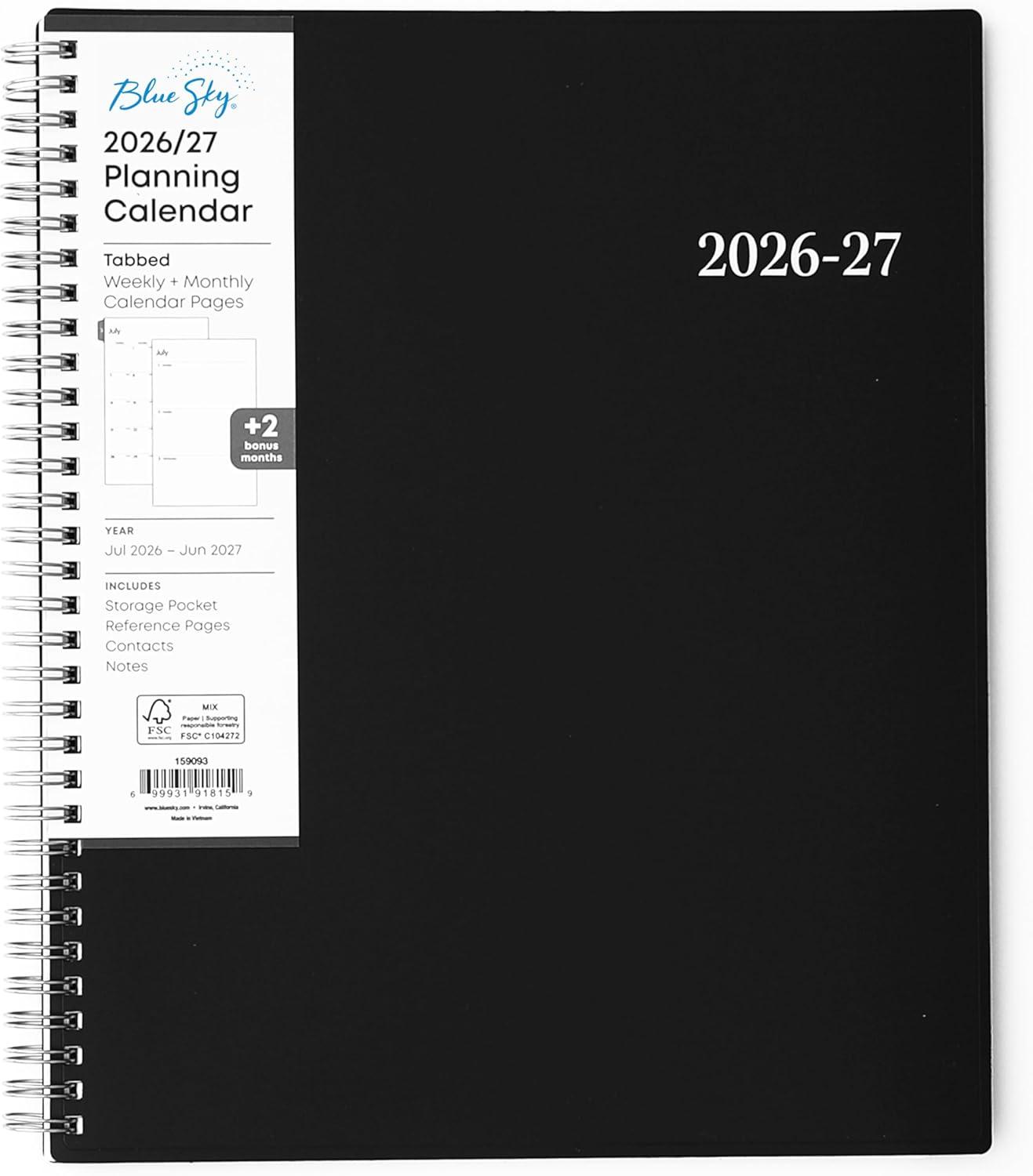 imageBlue Sky 20262027 Weekly and Monthly Academic Year Planner Calendar July 2026 June 2027 5 x 8 Flexible Cover Wirebound Laminated Tabs EnterpriseEnterprise 20262027