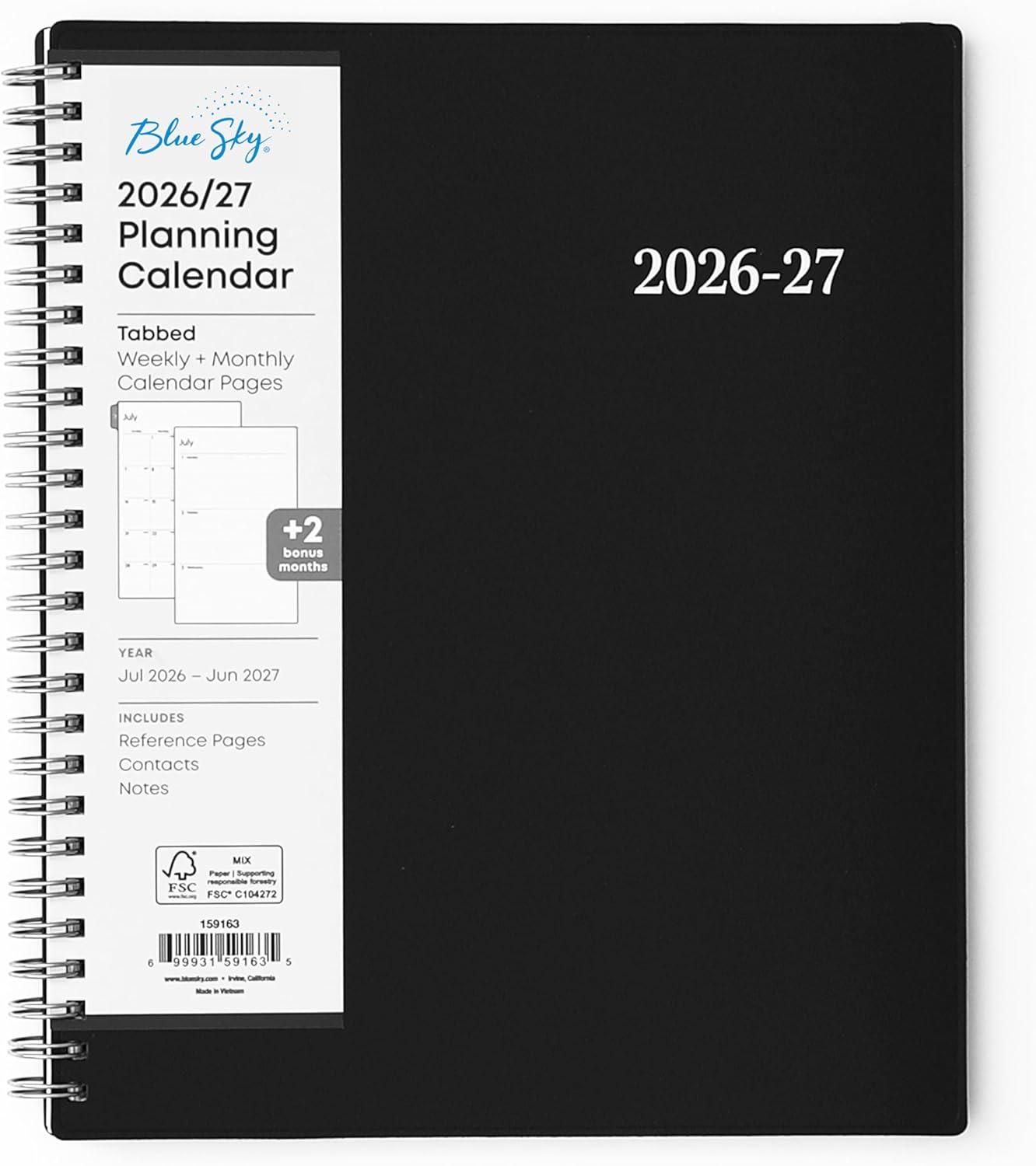 imageBlue Sky 20262027 Weekly and Monthly Academic Year Planner Calendar July 2026 June 2027 5 x 8 Flexible Cover Wirebound Laminated Tabs EnterpriseEnterprise 20262027