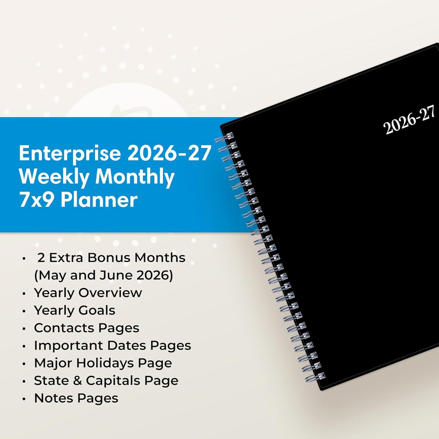 imageBlue Sky 20262027 Weekly and Monthly Academic Year Planner Calendar July 2026 June 2027 5 x 8 Flexible Cover Wirebound Laminated Tabs EnterpriseEnterprise 20262027