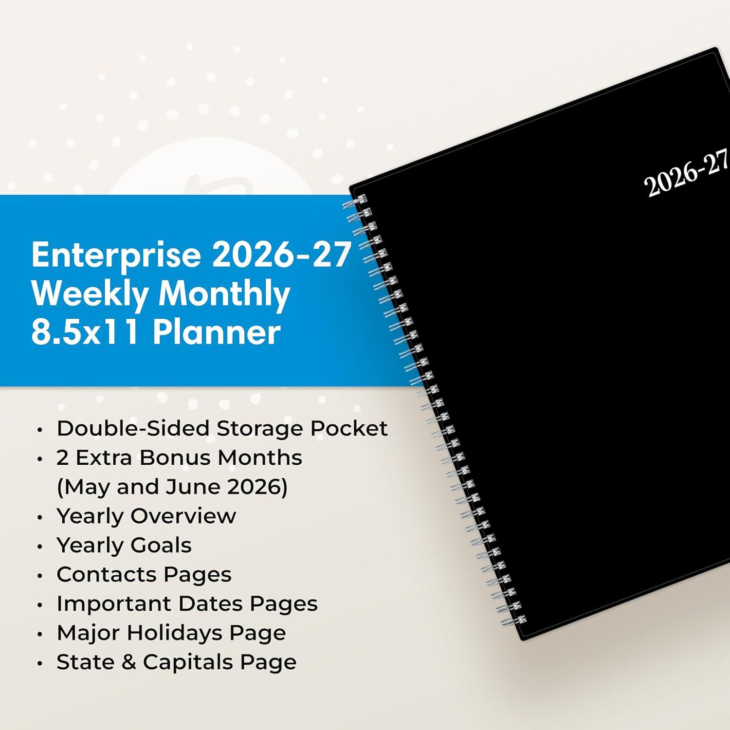 imageBlue Sky 20262027 Weekly and Monthly Academic Year Planner Calendar July 2026 June 2027 5 x 8 Flexible Cover Wirebound Laminated Tabs EnterpriseEnterprise 20262027