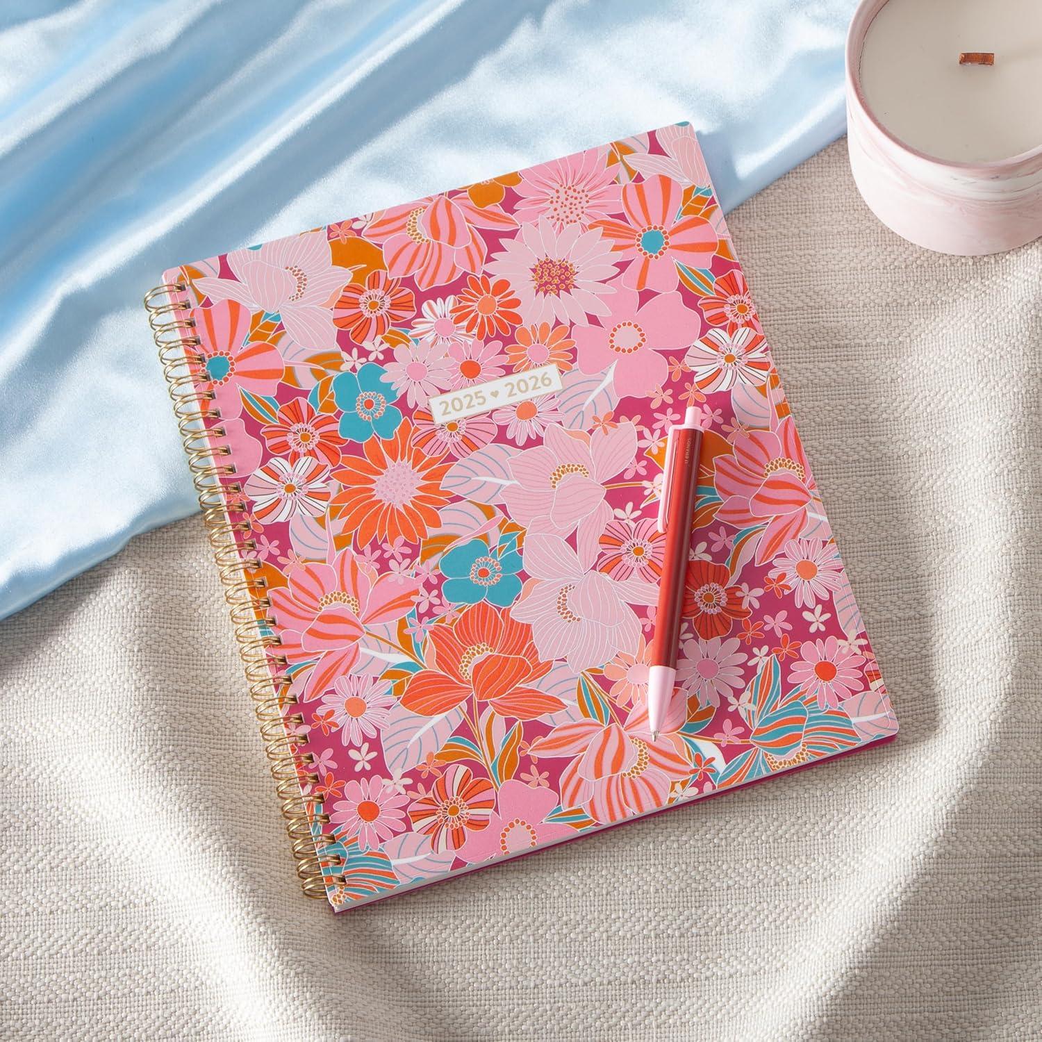 imageBlue Sky Color Me Courtney 20262027 Weekly and Monthly Academic Year Planner Calendar July 2026 June 2027 5 x 8 Flexible Cover Wirebound Laminated Tabs Storage Pocket Includes Stickers Bloom PinkBloom Pink 20252026