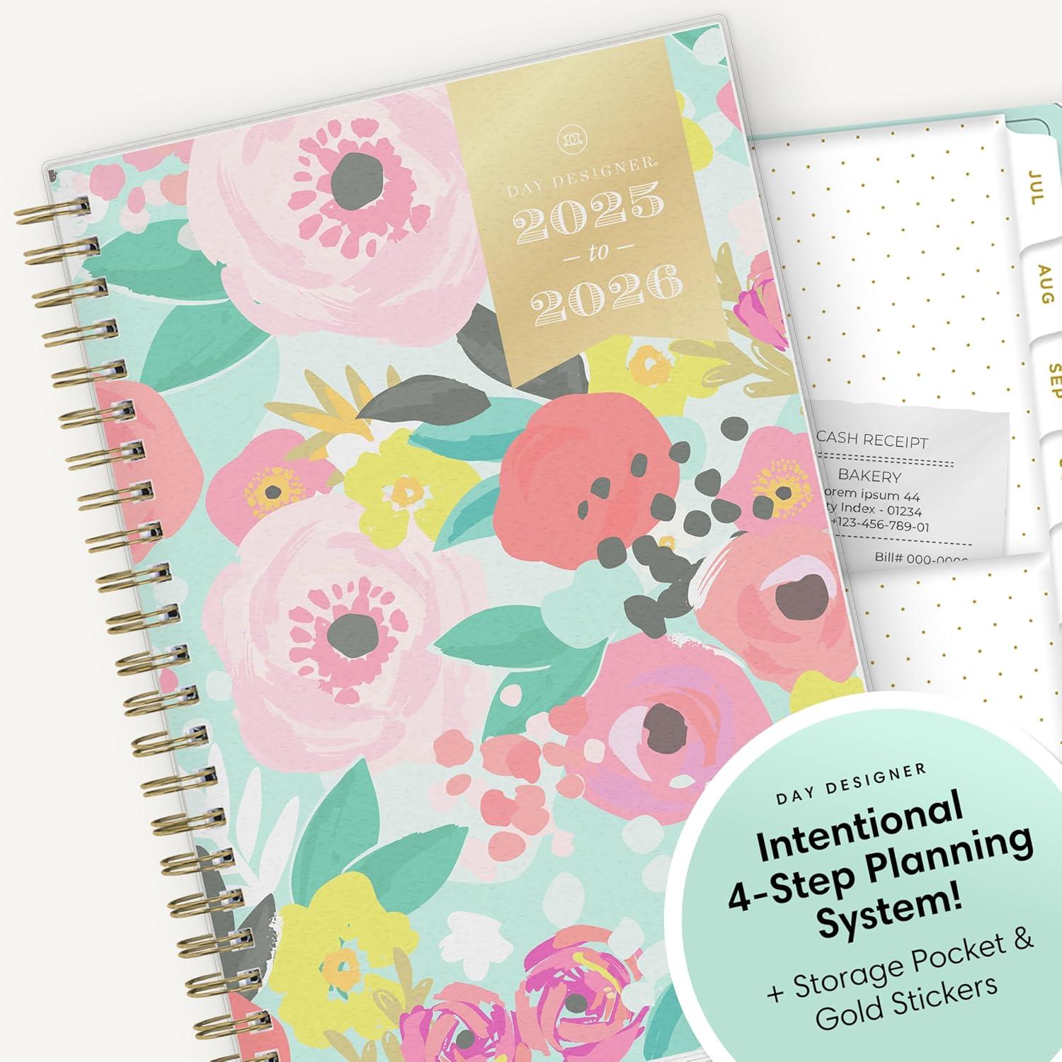 imageBlue Sky Day Designer 20262027 Weekly and Monthly Academic Year Planner Calendar July 2026 June 2027 5 x 8 Flexible Cover Laminated Tabs Storage Pocket Includes Stickers Secret Garden MintSecret Garden Mint 20252026