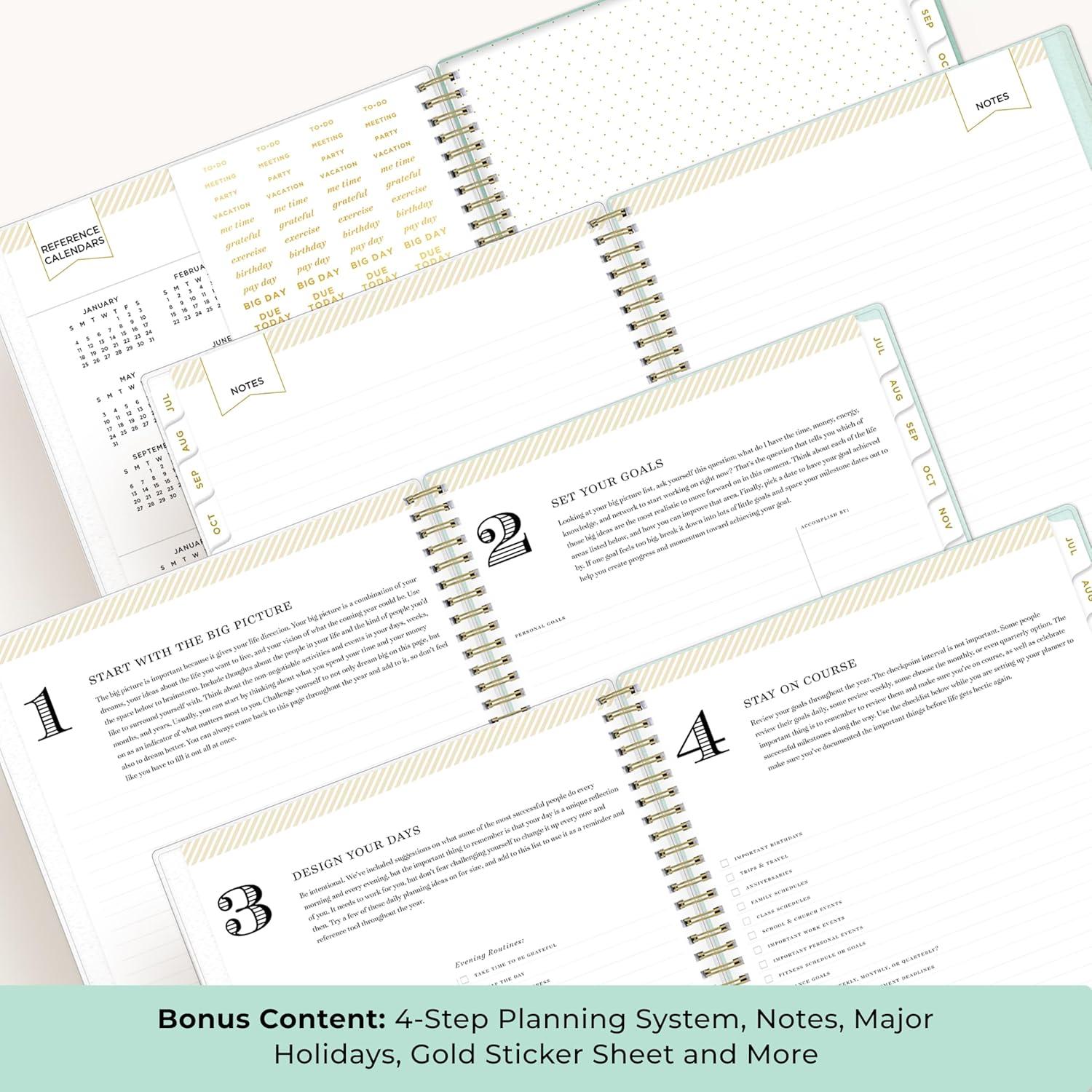 imageBlue Sky Day Designer 20262027 Weekly and Monthly Academic Year Planner Calendar July 2026 June 2027 5 x 8 Flexible Cover Laminated Tabs Storage Pocket Includes Stickers Secret Garden MintSecret Garden Mint 20262027