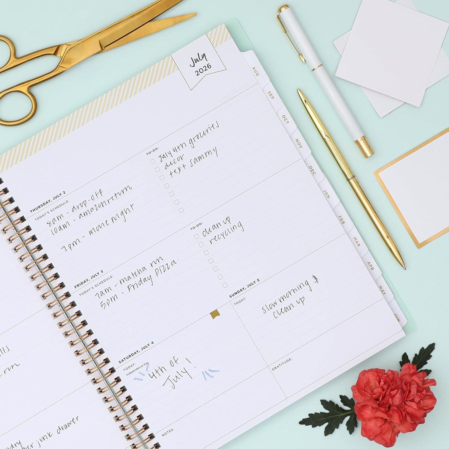 imageBlue Sky Day Designer 20262027 Weekly and Monthly Academic Year Planner Calendar July 2026 June 2027 5 x 8 Flexible Cover Laminated Tabs Storage Pocket Includes Stickers Secret Garden MintSecret Garden Mint 20262027