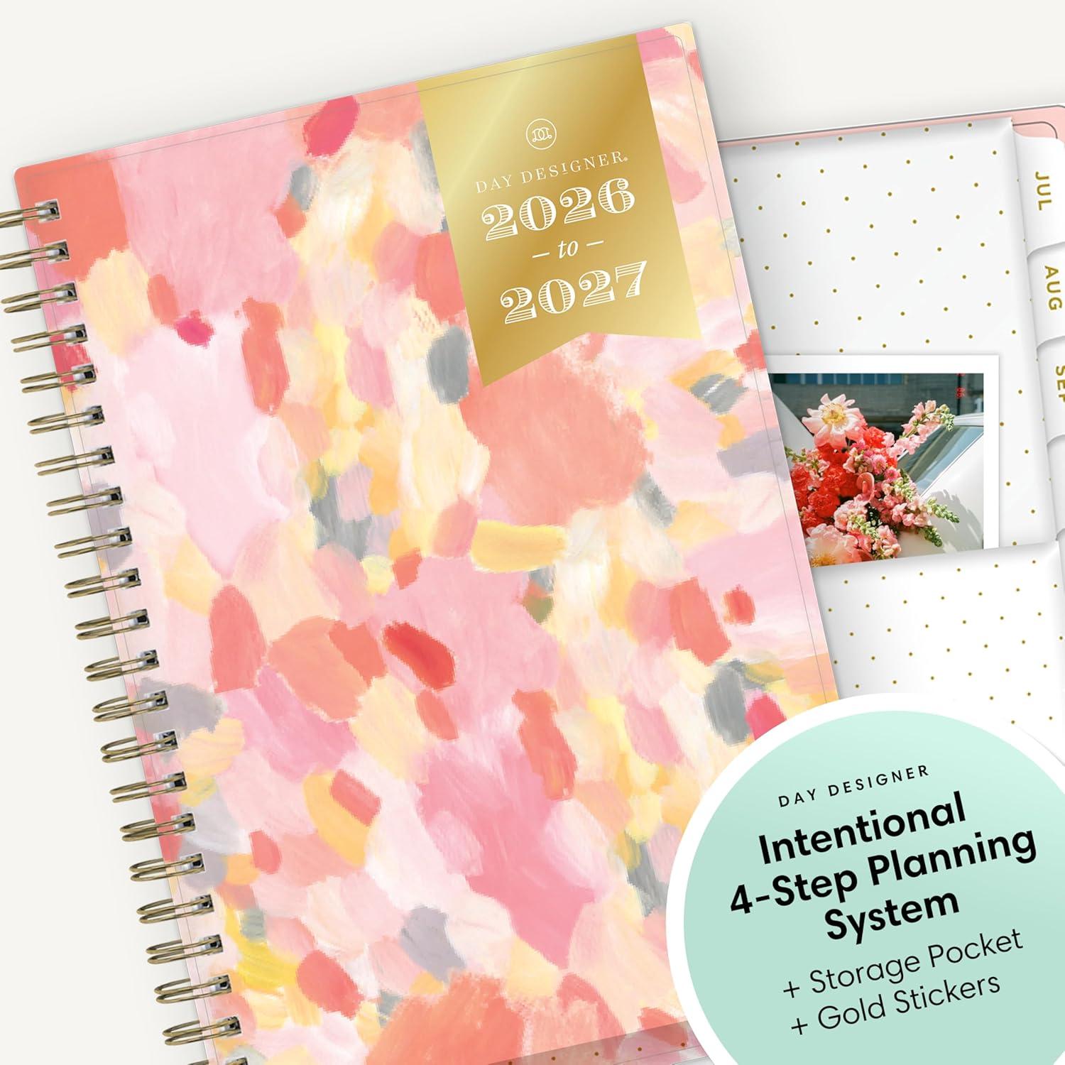 imageBlue Sky Day Designer 20262027 Weekly and Monthly Academic Year Planner Calendar July 2026 June 2027 5 x 8 Flexible Cover Wirebound Storage Pocket Includes Stickers SmittenSmitten 20262027