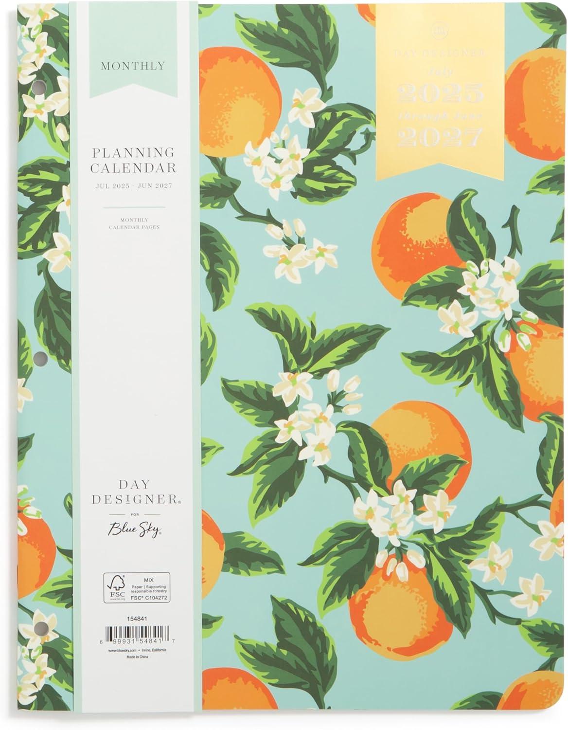 imageBlue Sky Day Designer 20262028 Monthly Academic Year 24 Month Planner Calendar July 2026 June 2028 5 x 8 Flexible Cover Stapled Binding Orange Blossom MintOrange Blossom Mint 20252026