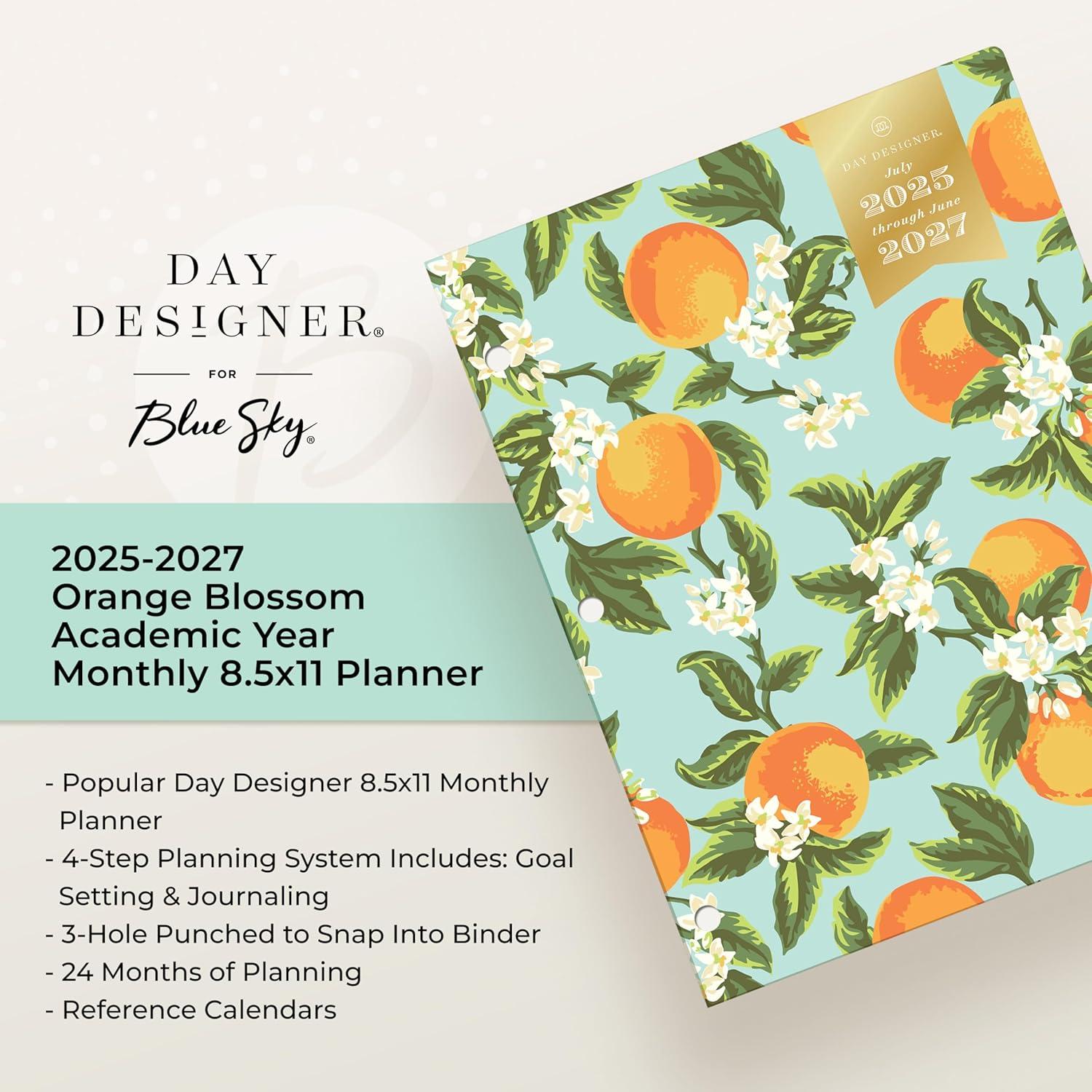 imageBlue Sky Day Designer 20262028 Monthly Academic Year 24 Month Planner Calendar July 2026 June 2028 5 x 8 Flexible Cover Stapled Binding Orange Blossom MintOrange Blossom Mint 20252026