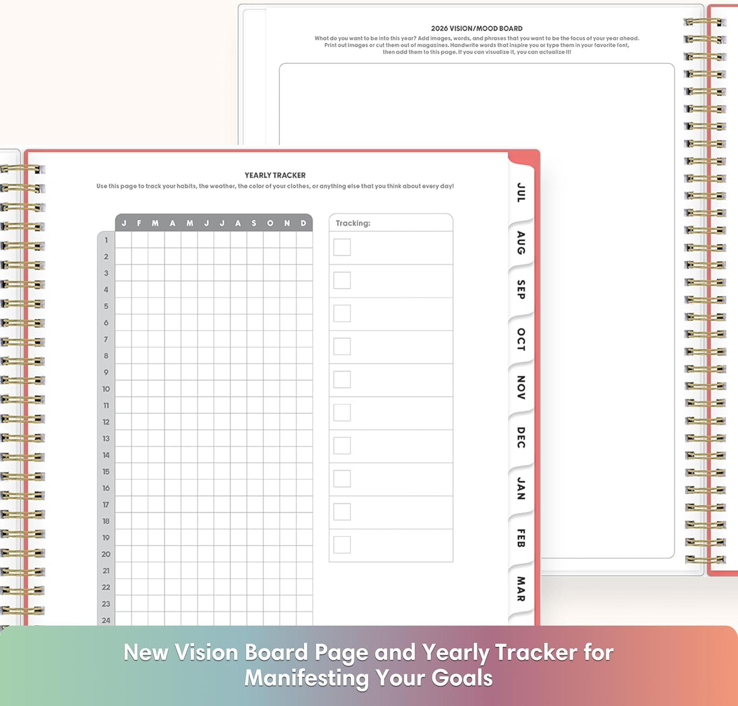 imageBlue Sky Gen Z 20262027 Weekly and Monthly Academic Year Planner Calendar July 2026 June 2027 5 x 8 Flexible Interchangeable Cover Wirebound Laminated Tabs Storage Pocket GladysGladys 20262027