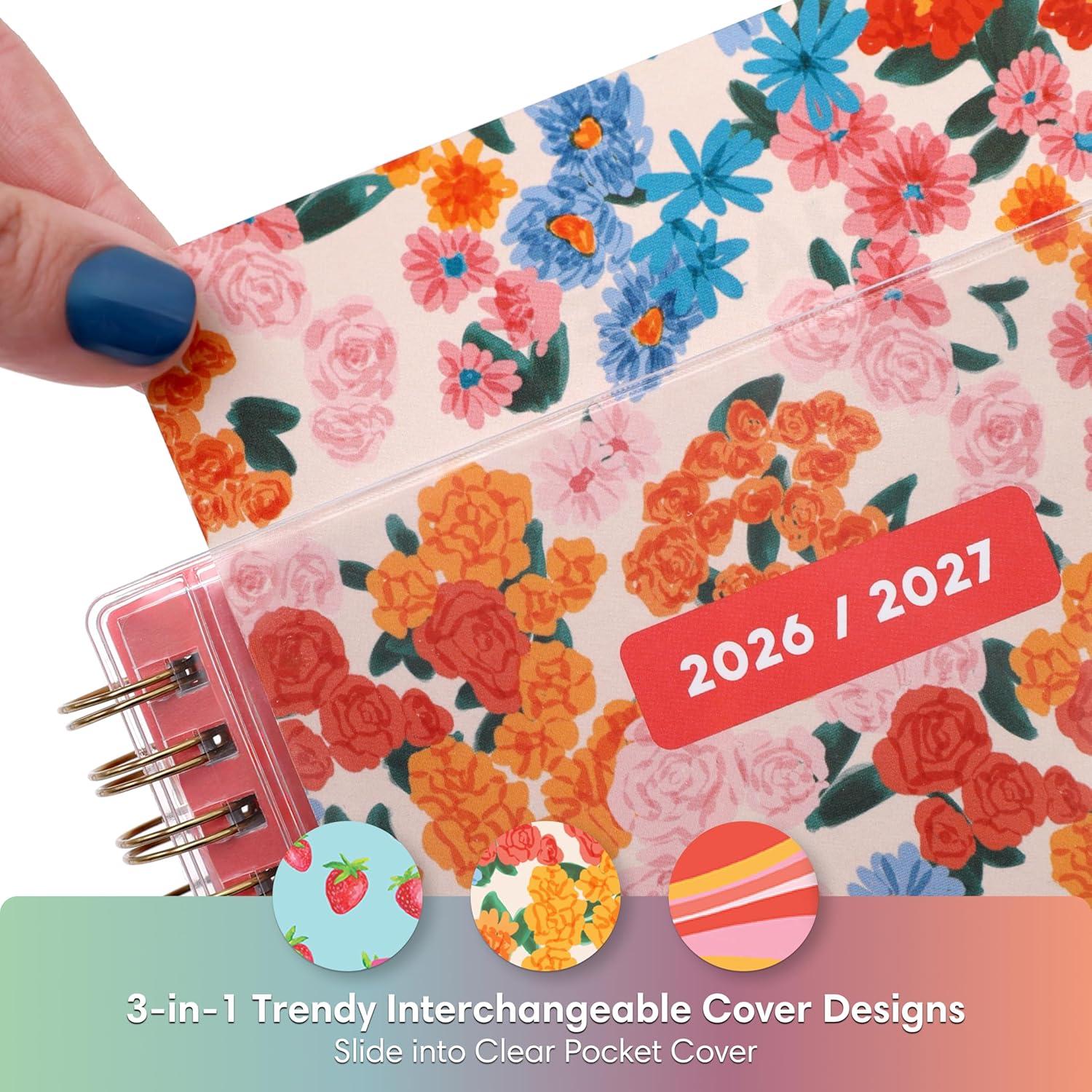 imageBlue Sky Gen Z 20262027 Weekly and Monthly Academic Year Planner Calendar July 2026 June 2027 5 x 8 Flexible Interchangeable Cover Wirebound Laminated Tabs Storage Pocket GladysGladys 20262027