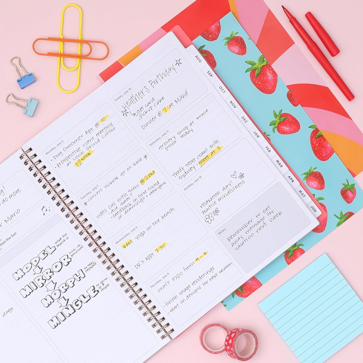 imageBlue Sky Gen Z 20262027 Weekly and Monthly Academic Year Planner Calendar July 2026 June 2027 5 x 8 Flexible Interchangeable Cover Wirebound Laminated Tabs Storage Pocket GladysGladys 20262027