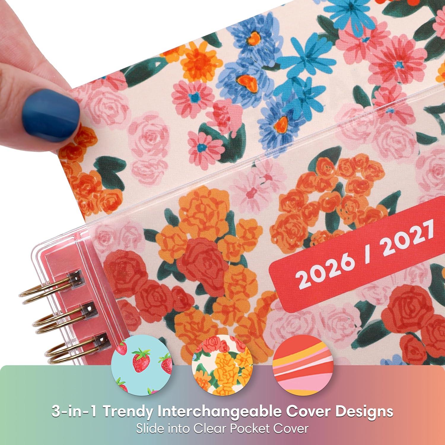 imageBlue Sky Gen Z 20262027 Weekly and Monthly Academic Year Planner Calendar July 2026 June 2027 5 x 8 Flexible Interchangeable Cover Wirebound Laminated Tabs Storage Pocket GladysGladys 20262027