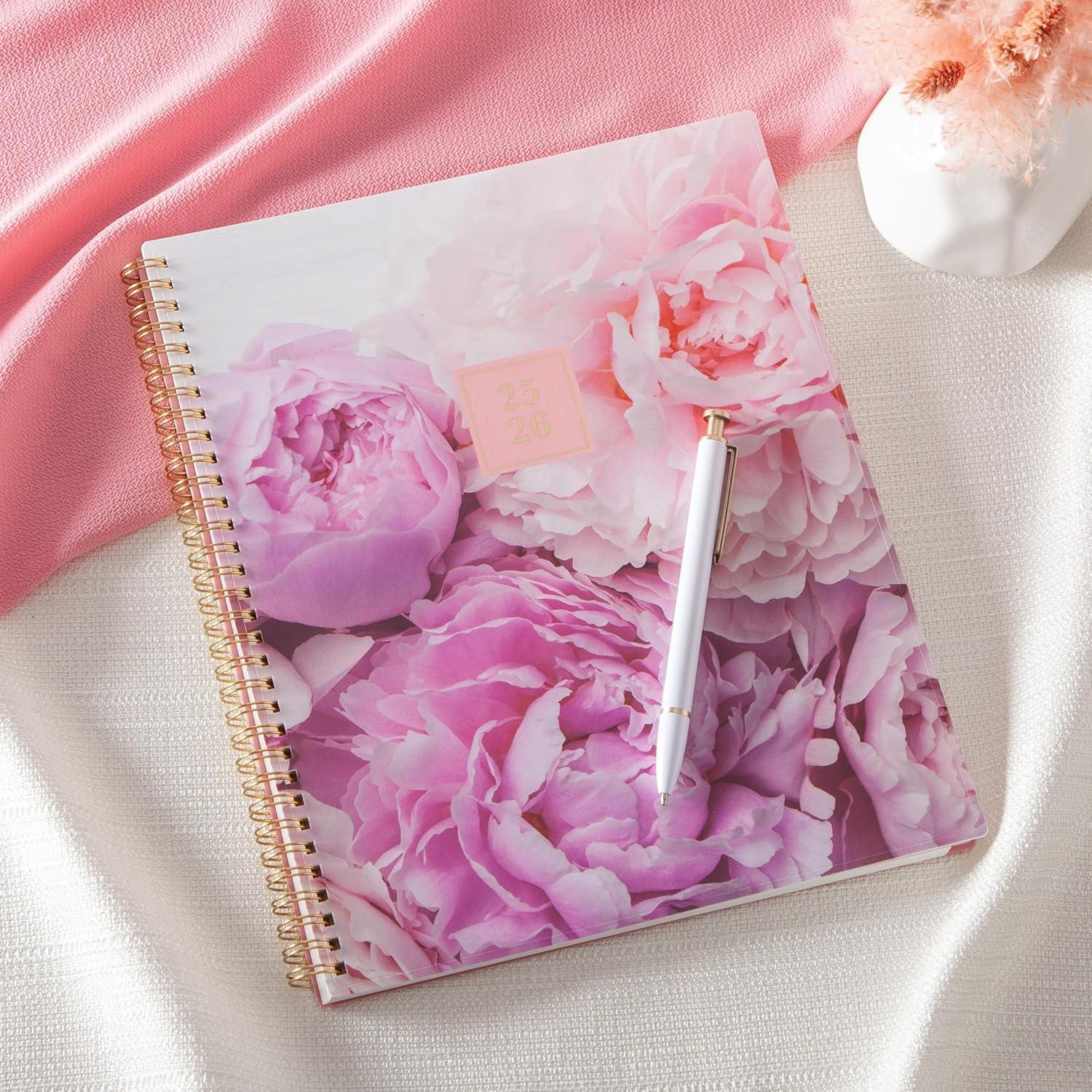 imageBlue Sky Rachel Parcell 20262027 Weekly and Monthly Academic Year Planner Calendar July 2026 June 2027 5 x 8 Flexible Cover Wirebound Laminated Tabs Storage Pocket Includes Stickers PeonyPeony 20252026