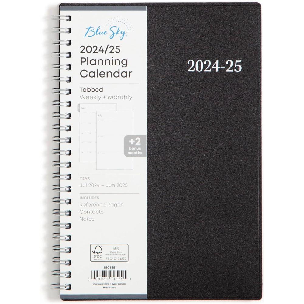imageBlue Sky 20262027 Weekly and Monthly Academic Year Planner Calendar July 2026 June 2027 5 x 8 Flexible Cover Wirebound Laminated Tabs EnterpriseEnterprise 20242025