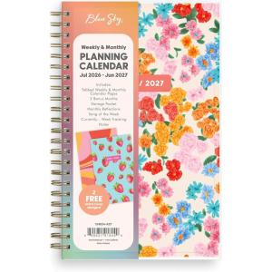Blue Sky Gen Z 2026-2027 Weekly and Monthly Academic Year Planner Calendar, July 2026 – June 2027, 5″ x 8″, Flexible Interchangeable Cover, Wirebound, Laminated Tabs, Storage Pocket, Gladys(Gladys- 2026/2027)