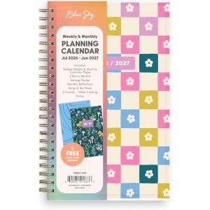 Blue Sky Gen Z 2026-2027 Weekly and Monthly Academic Year Planner Calendar, July 2026 – June 2027, 5″ x 8″, Flexible Interchangeable Cover, Wirebound, Laminated Tabs, Storage Pocket, Mayla(Mayla- 2026/2027)