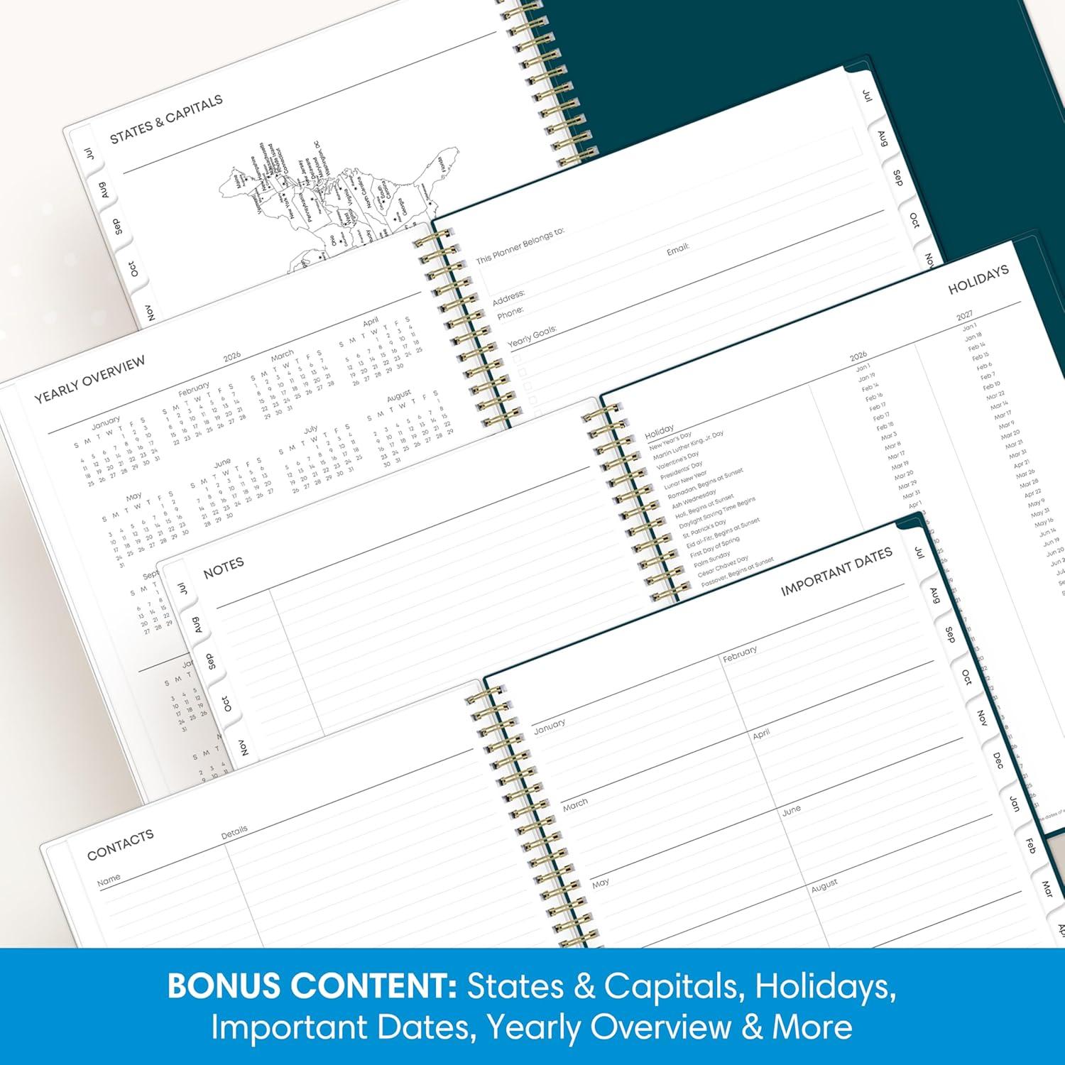 imageBlue Sky 20262027 Weekly and Monthly Academic Year Planner Calendar July 2026 June 2027 5875 x 8625 Flexible Cover Wirebound Laminated Tabs Includes Extra 30 Sheets of Notes GretaGreta 20262027