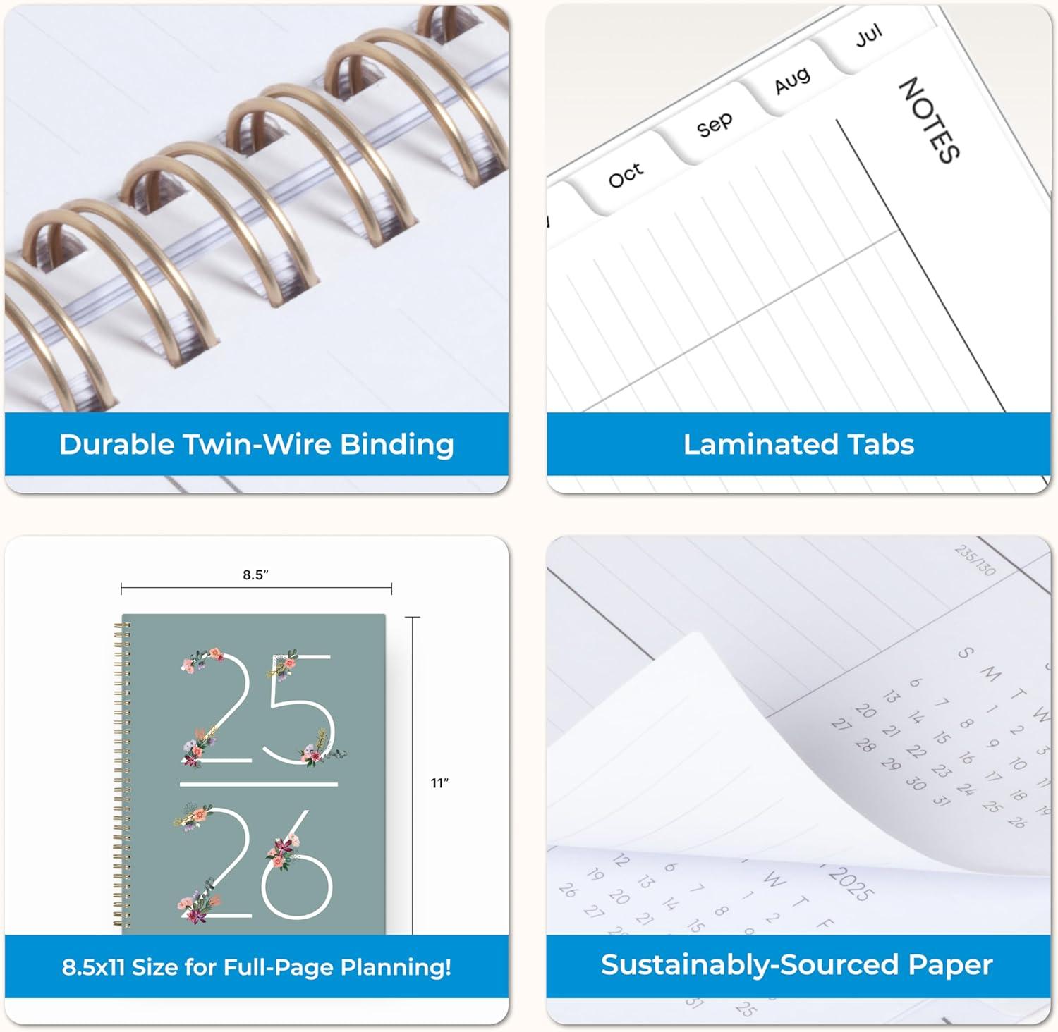 imageBlue Sky 20262027 Weekly and Monthly Academic Year Planner Calendar July 2026 June 2027 5875 x 8625 Flexible Cover Wirebound Laminated Tabs Includes Extra 30 Sheets of Notes GretaGreta 20252026