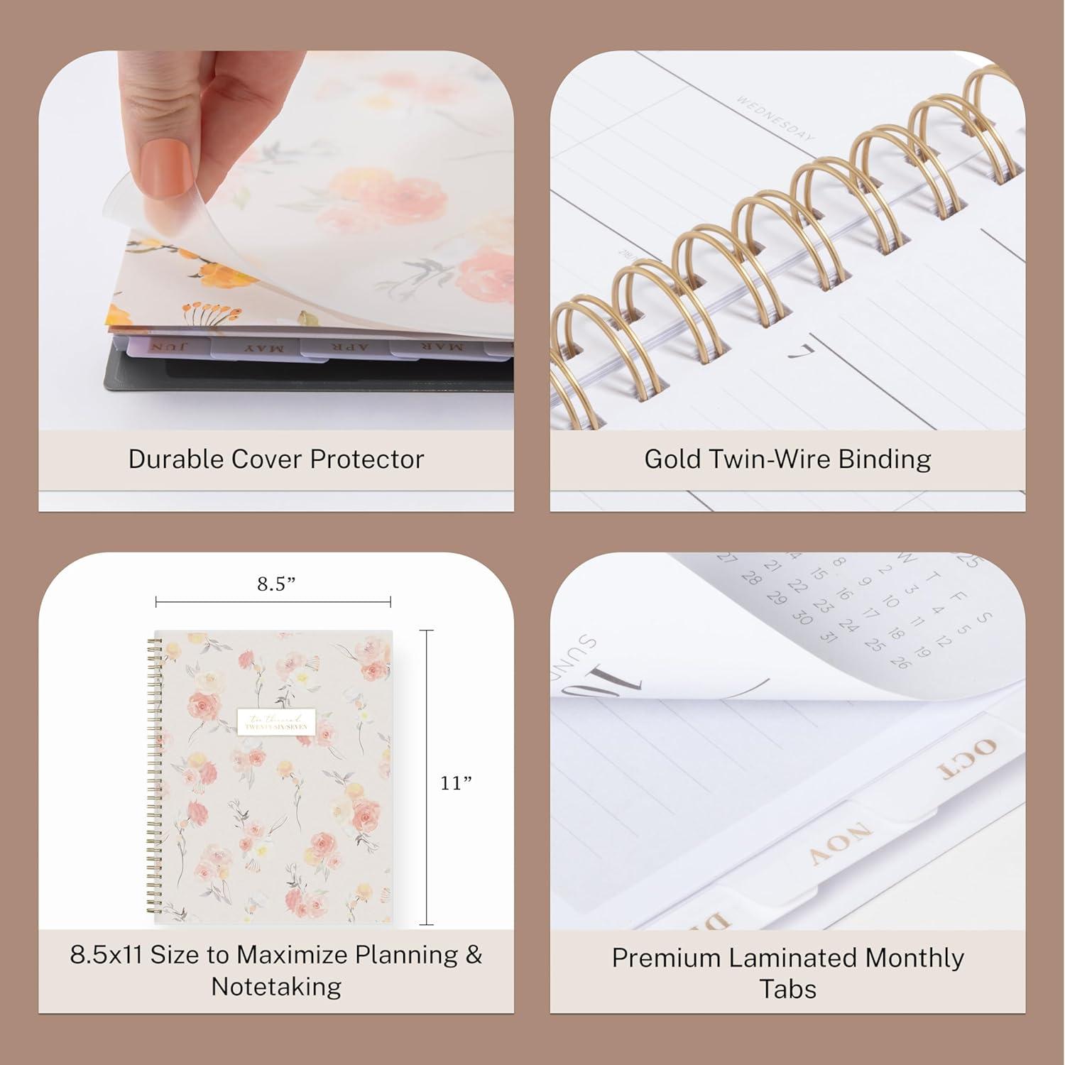 imageBlue Sky Life Note It 20262027 Academic Year Weekly and Monthly Planner July 2026 June 2027 85 x 11 Flexible Cover Laminated Tabs Wirebound Storage Pocket HannahHannah 20262027