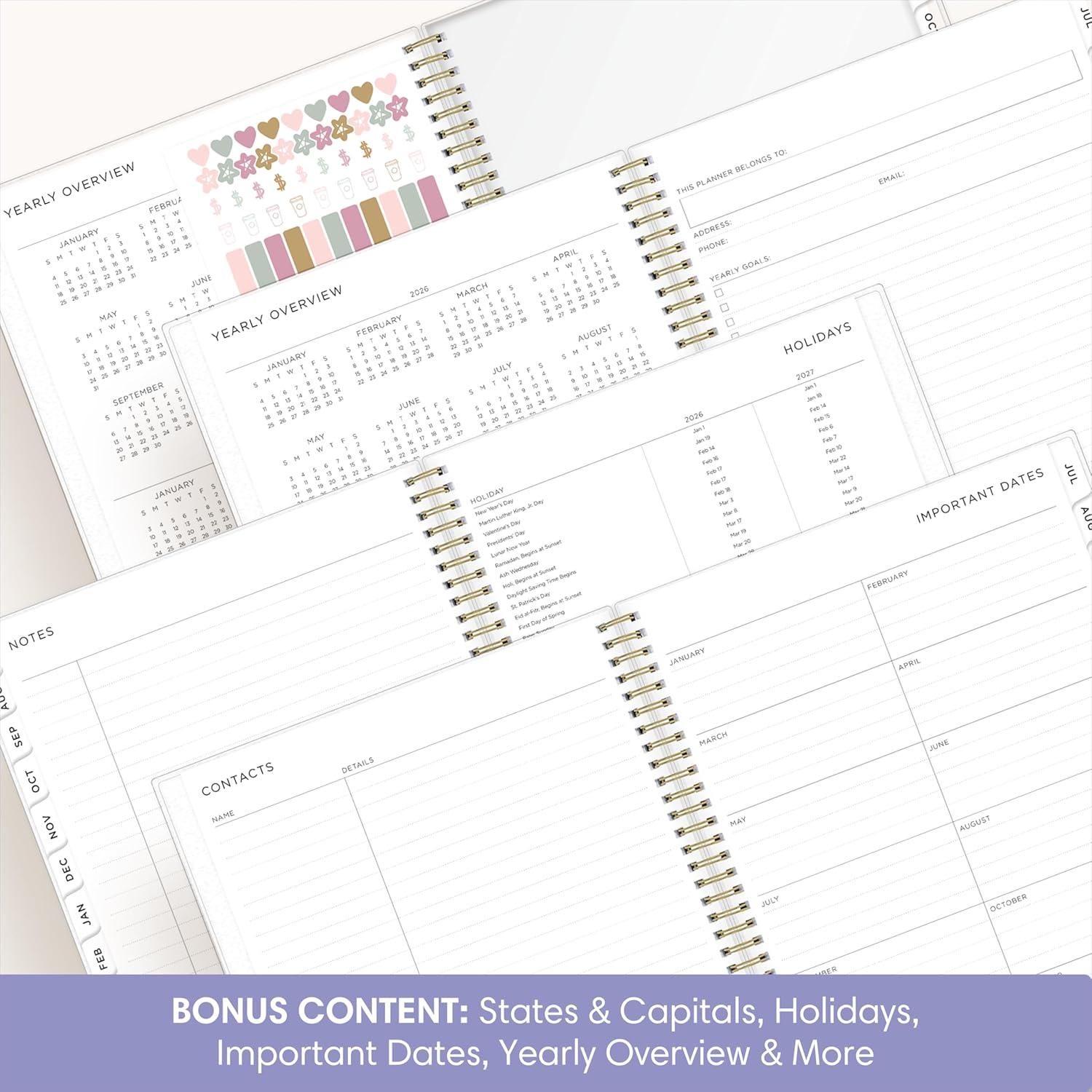 imageBlue Sky Ashley G 20262027 Weekly and Monthly Academic Year Planner Calendar July 2026 June 2027 85 x 11 Flexible Cover Wirebound Laminated Tabs Storage Pocket Includes Sticker Sheet Multi Color SmokeMulti Color Smoke 20262027