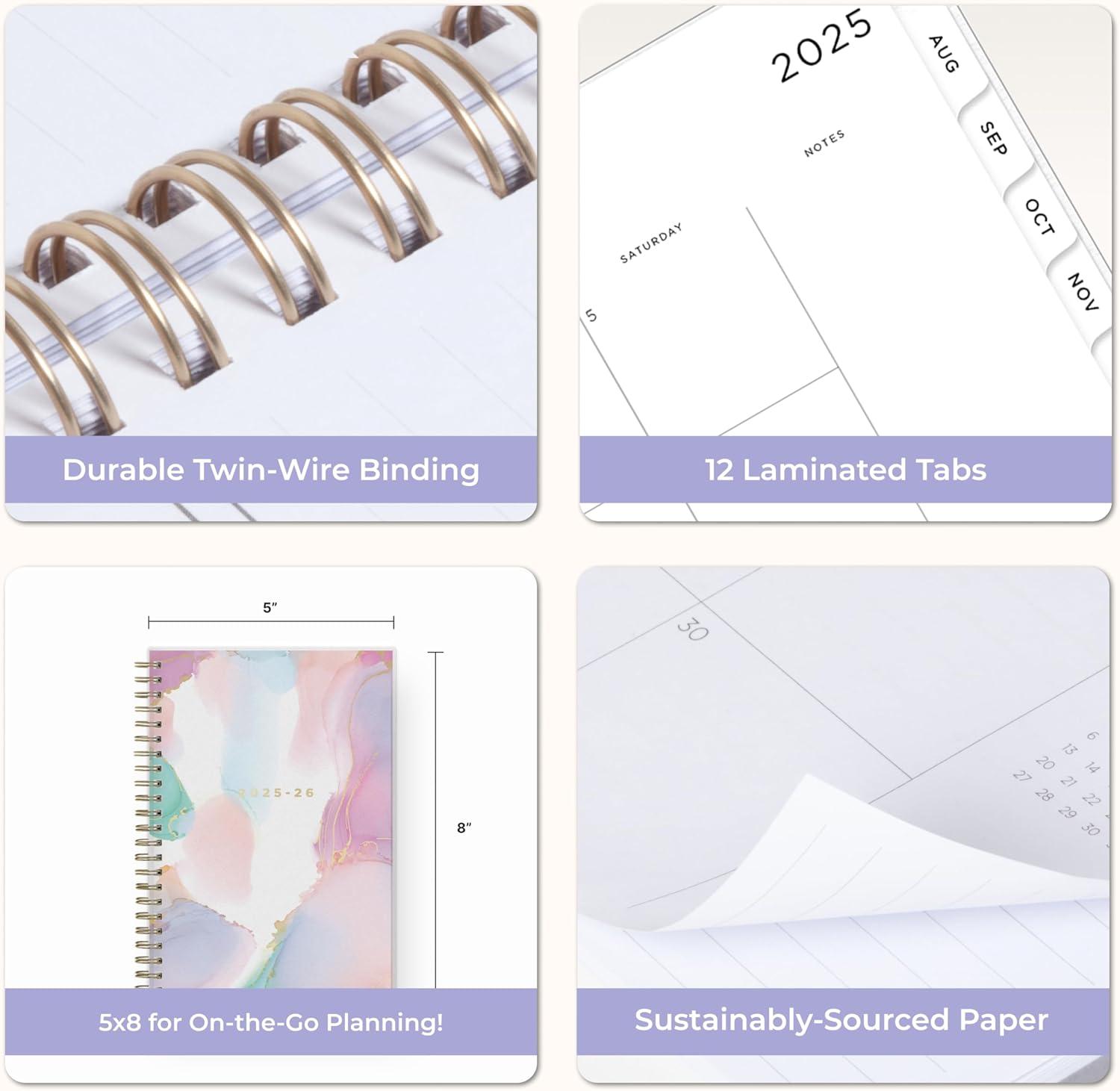 imageBlue Sky Ashley G 20262027 Weekly and Monthly Academic Year Planner Calendar July 2026 June 2027 85 x 11 Flexible Cover Wirebound Laminated Tabs Storage Pocket Includes Sticker Sheet Multi Color SmokeMulti Color Smoke 20252026
