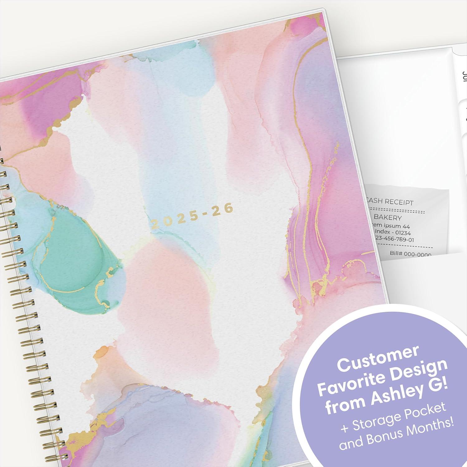 imageBlue Sky Ashley G 20262027 Weekly and Monthly Academic Year Planner Calendar July 2026 June 2027 85 x 11 Flexible Cover Wirebound Laminated Tabs Storage Pocket Includes Sticker Sheet Multi Color SmokeMulti Color Smoke 20252026