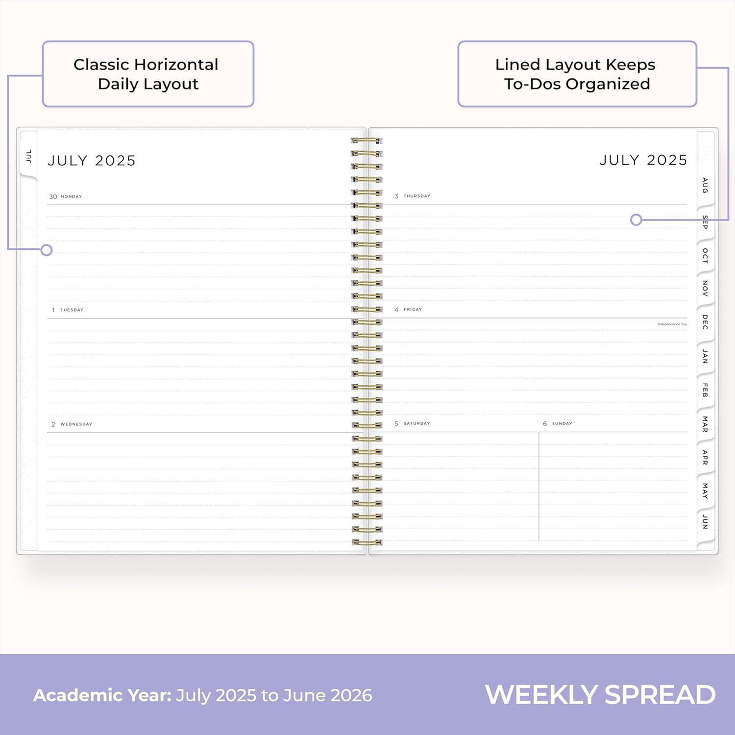 imageBlue Sky Ashley G 20262027 Weekly and Monthly Academic Year Planner Calendar July 2026 June 2027 85 x 11 Flexible Cover Wirebound Laminated Tabs Storage Pocket Includes Sticker Sheet Multi Color SmokeMulti Color Smoke 20252026