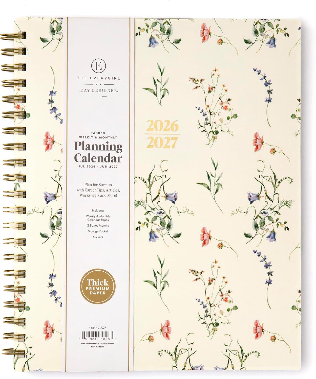 imageBlue Sky The Everygirl 20262027 Weekly and Monthly Academic Year Planner Calendar July 2026 June 2027 5 x 8 Flexible Cover Wirebound Laminated Tabs Storage Pocket Includes Stickers MarisaMarisa 20262027