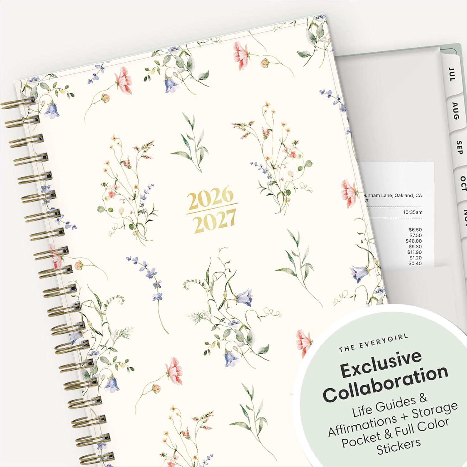 imageBlue Sky The Everygirl 20262027 Weekly and Monthly Academic Year Planner Calendar July 2026 June 2027 5 x 8 Flexible Cover Wirebound Laminated Tabs Storage Pocket Includes Stickers MarisaMarisa 20262027