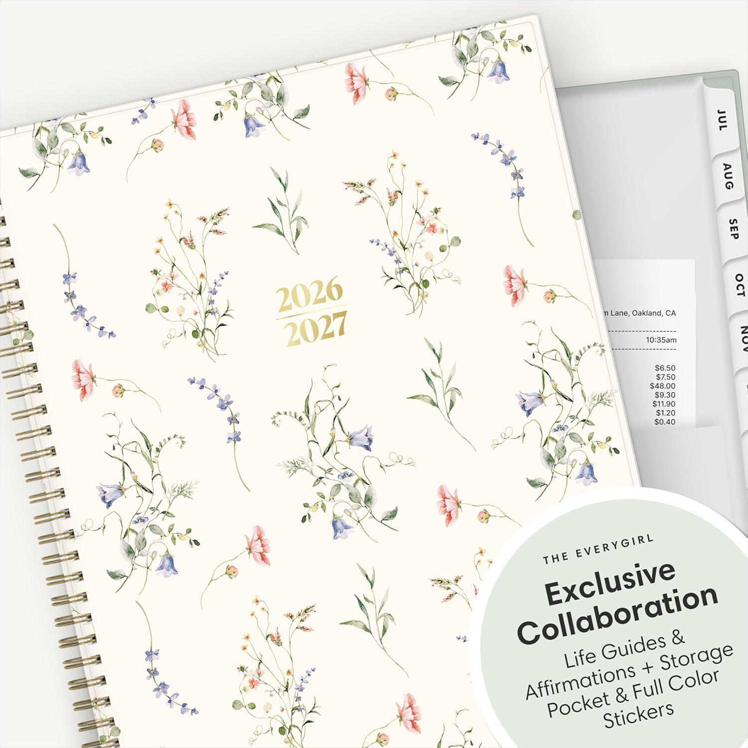 imageBlue Sky The Everygirl 20262027 Weekly and Monthly Academic Year Planner Calendar July 2026 June 2027 5 x 8 Flexible Cover Wirebound Laminated Tabs Storage Pocket Includes Stickers MarisaMarisa 20262027