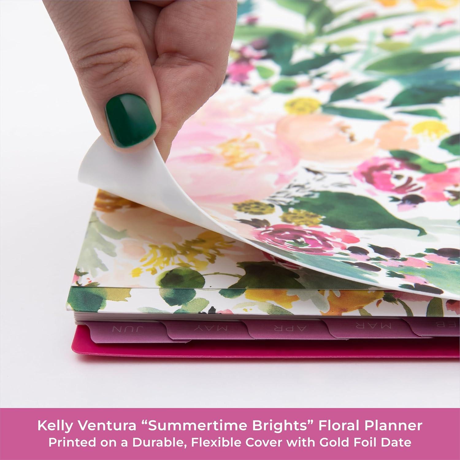 imageBlue Sky Kelly Ventura 20262027 Weekly and Monthly Academic Year Teacher Lesson Planner Calendar July 2026 June 2027 85 x 11 Flexible Cover Wirebound Laminated Tabs Storage Pocket Magnetic amp Snap In Book Marks Includes Stickers Summertime BrightsSummertime Brights 20262027