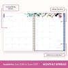 Blue Sky Kelly Ventura 2026-2027 Weekly and Monthly Academic Year Student Planning Calendar, July 2026 – June 2027, 8.5″ x 11″, Flexible Cover, Wirebound, Laminated Tabs, Storage Pocket, Magnetic & Snap In Book Marks, Includes Stickers, Blooming(Blooming- 2026/2027)