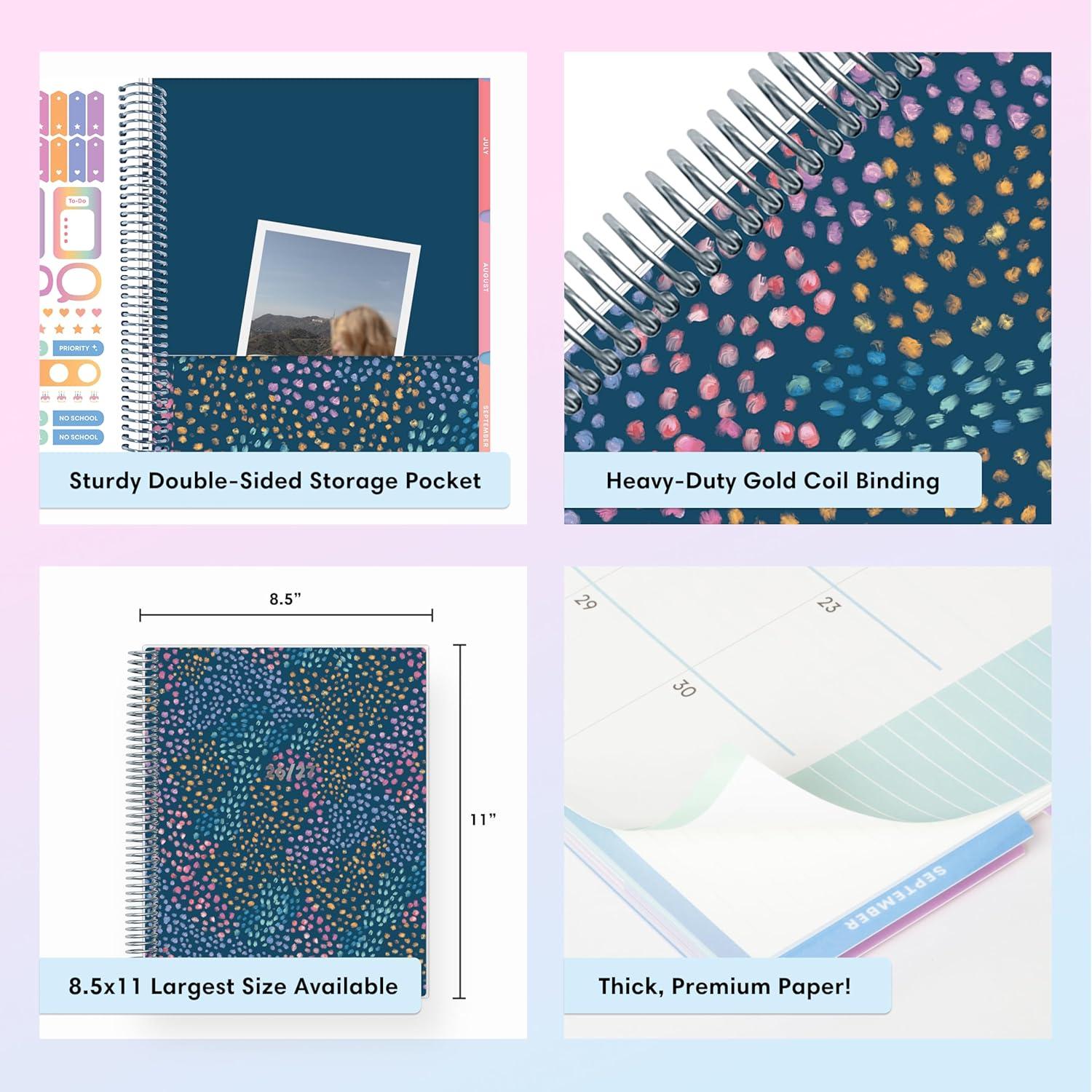 imageBlue Sky Teachwell 20262027 Weekly and Monthly Academic Year Teacher Lesson Planner Calendar July 2026 June 2027 85 x 11 Flexible Cover Heavy Duty Coil Binding Colorful Interior Laminated Tabs Storage Pocket Includes Stickers MeilaniMikki 20262027