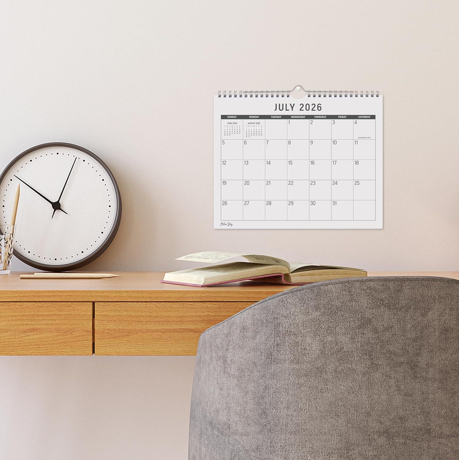 imageBlue Sky 20262027 18 Month Large Print Monthly Academic Year Wall Calendar July 2026 December 2027 11 x 875 Durable Twin Wire Binding Perfect For Home Office And Classroom SilverSilver 20262027